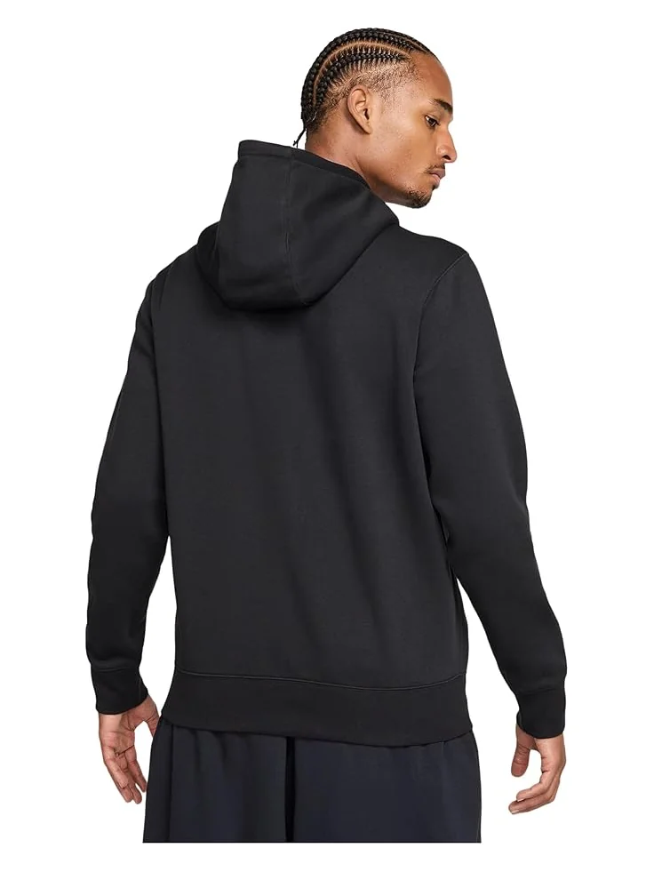 Худи Nike Club Full-zip Fleece Hoodie — изображение 2 из 6, черный/черный/белый