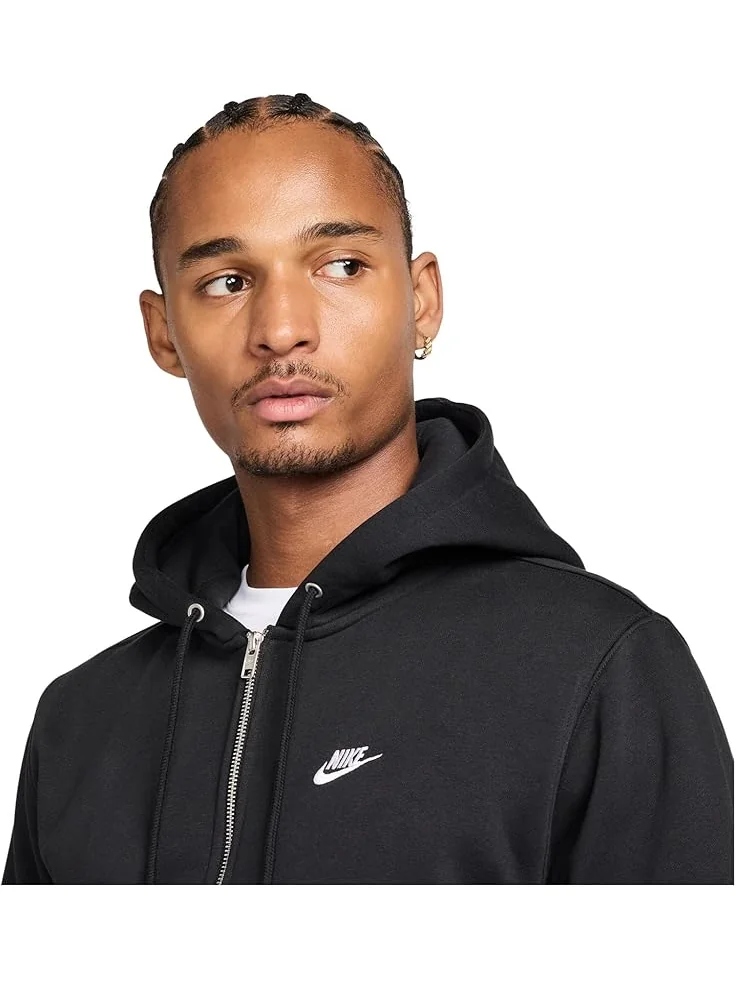 Худи Nike Club Full-zip Fleece Hoodie — изображение 4 из 6, черный/черный/белый