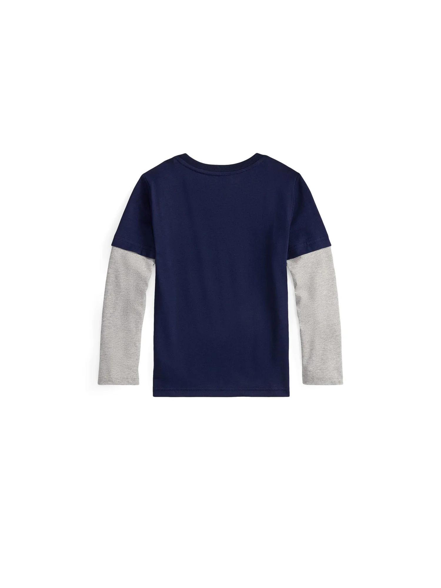 Футболка Polo Ralph Lauren Kids Logo Cotton Layered-Effect Tee — изображение 2 из 2, темно-синий