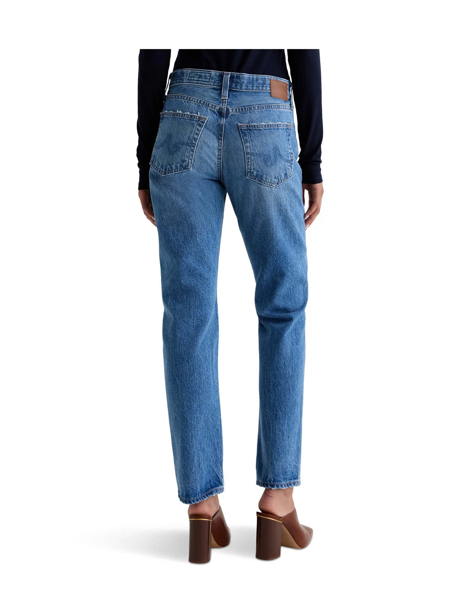 Джинсы AG Jeans The Boyfriend Mid Rise Relaxed Fit In Candid — изображение 2 из 4, бежевый