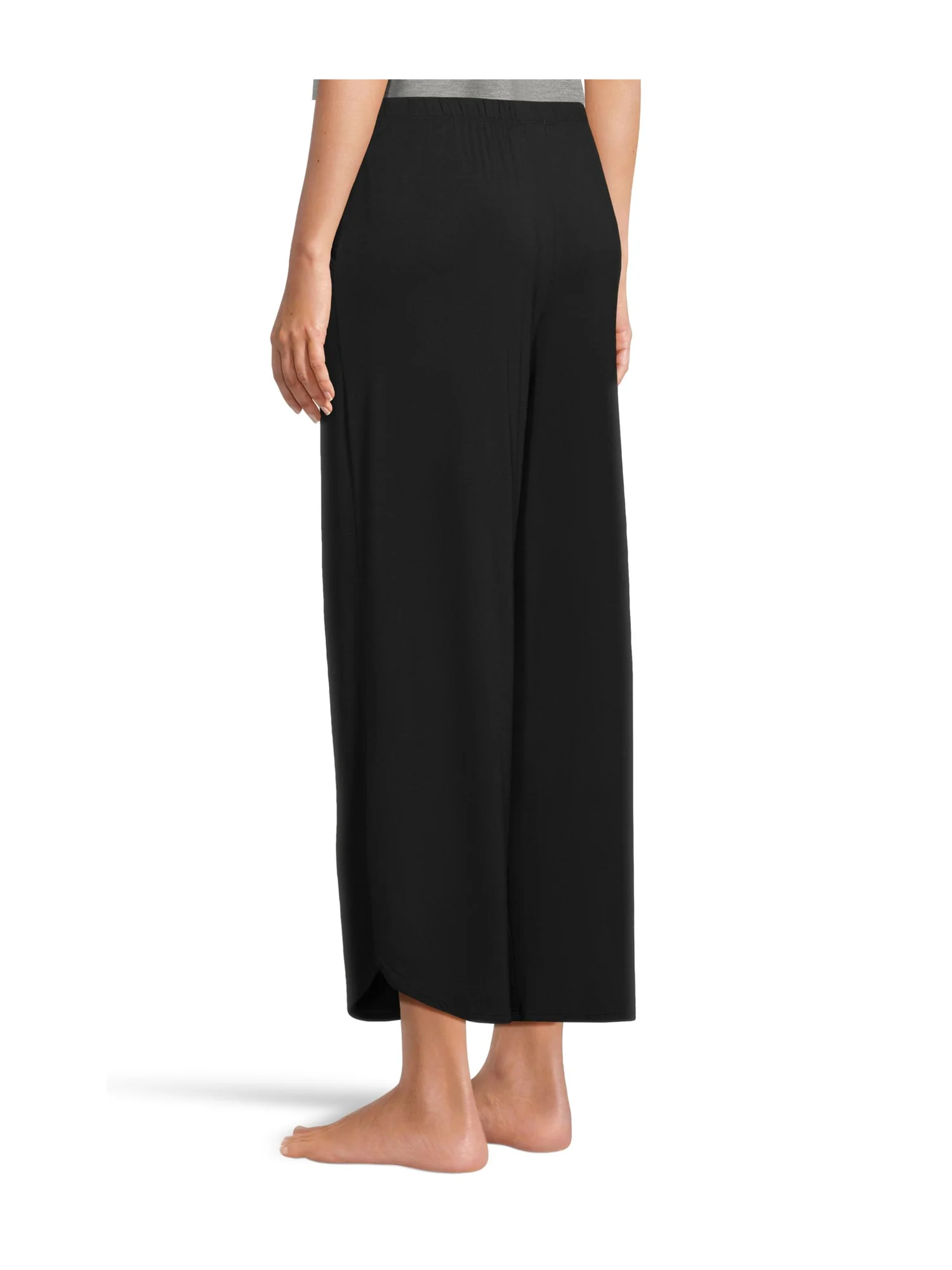 Брюки Barefoot Dreams Ultra Soft Jersey Curved Hem Cropped Pant — изображение 3 из 5, черный