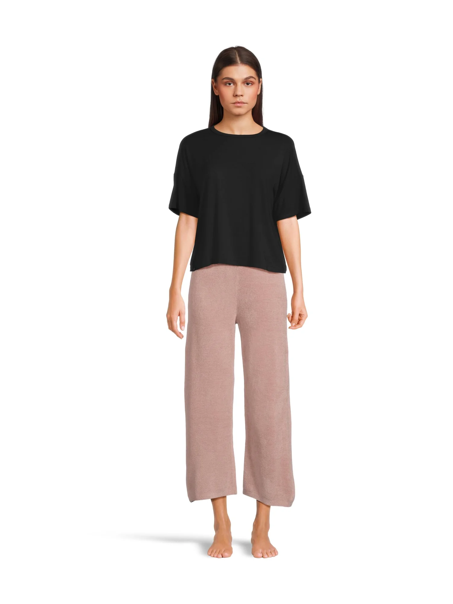 Брюки Barefoot Dreams Cozychic Ultra Lite Crop Pant — изображение 5 из 5, ягодный