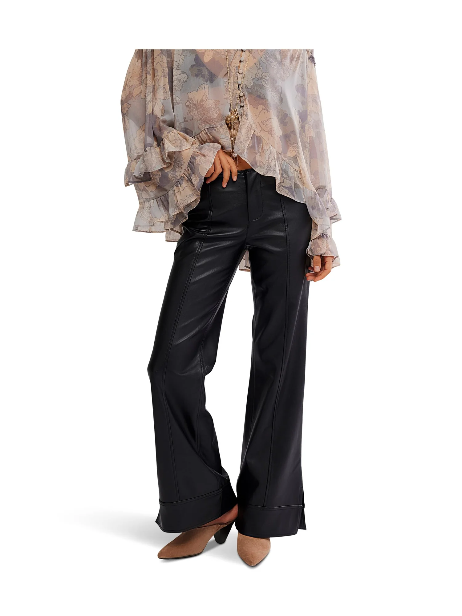 Брюки Free People Glow Up Vegan Pant — изображение 1 из 5, черный
