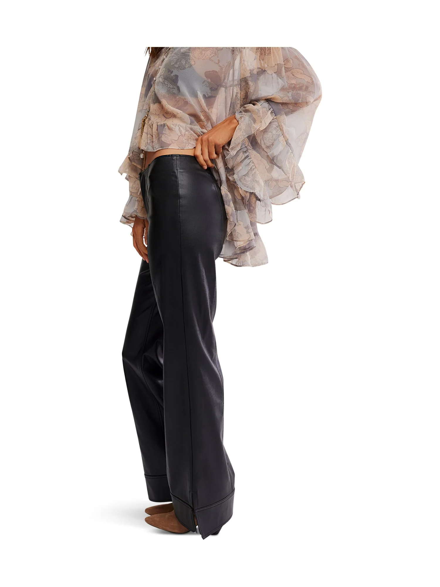 Брюки Free People Glow Up Vegan Pant — изображение 2 из 5, черный