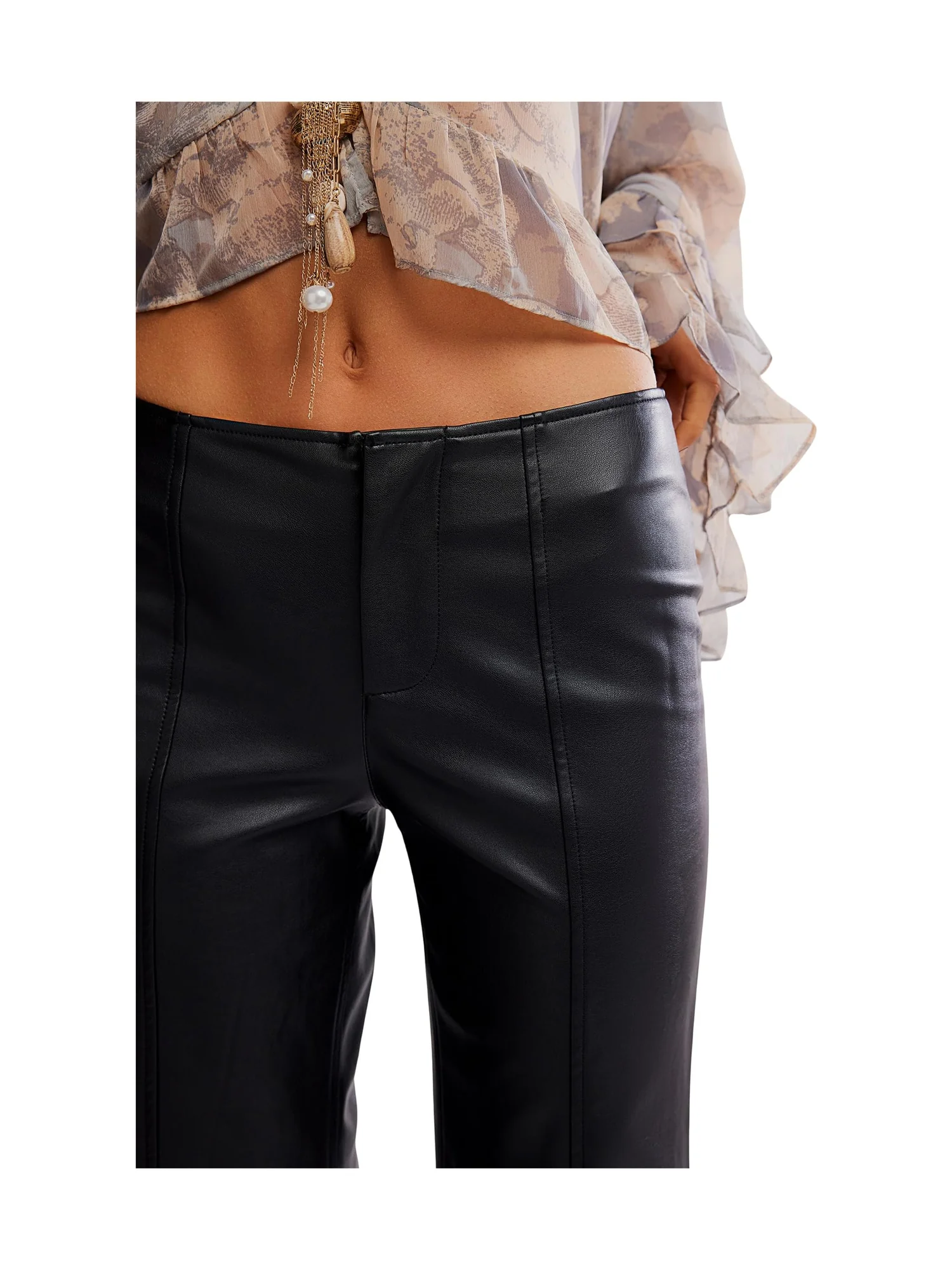 Брюки Free People Glow Up Vegan Pant — изображение 4 из 5, черный