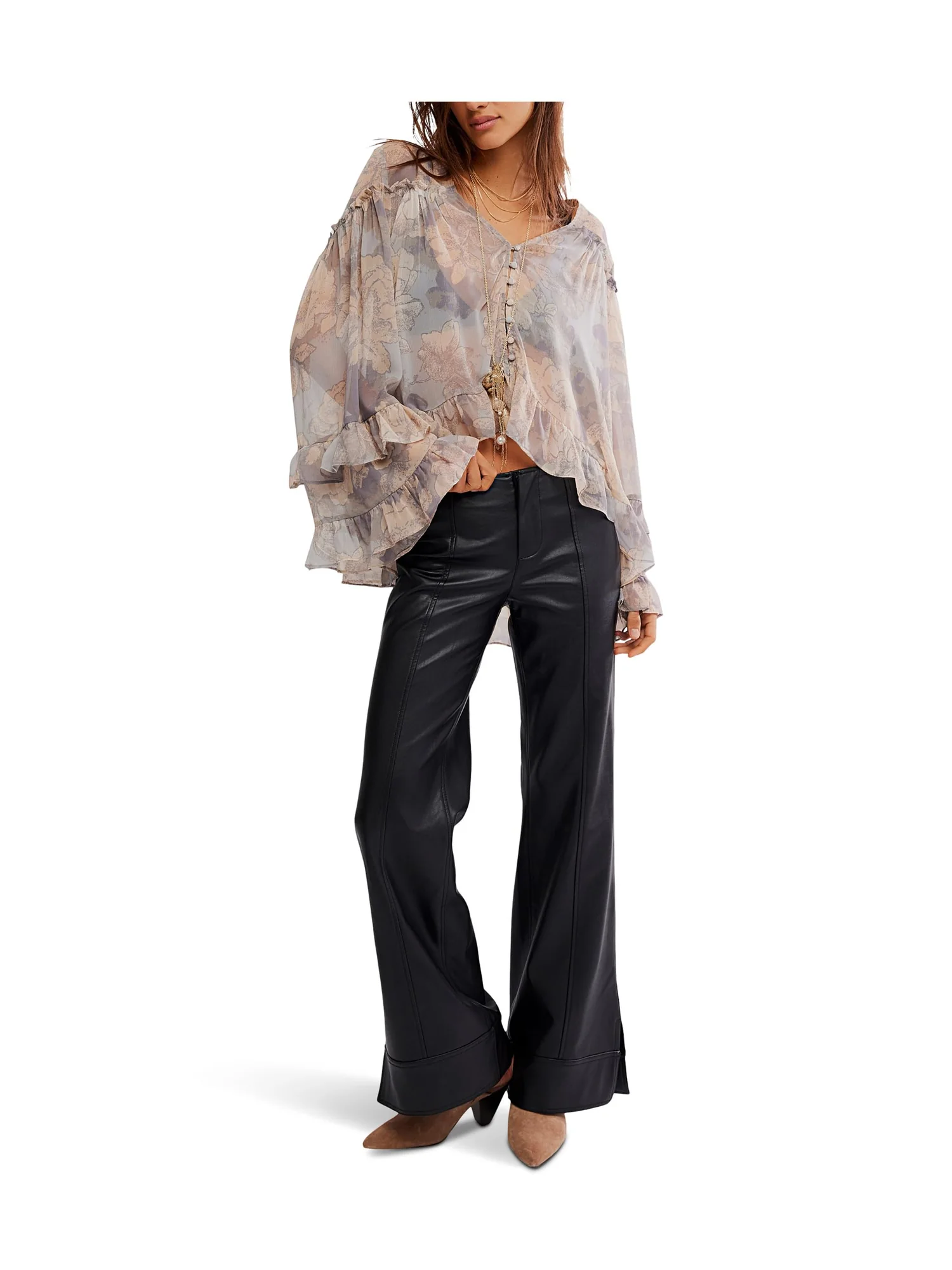Брюки Free People Glow Up Vegan Pant — изображение 5 из 5, черный