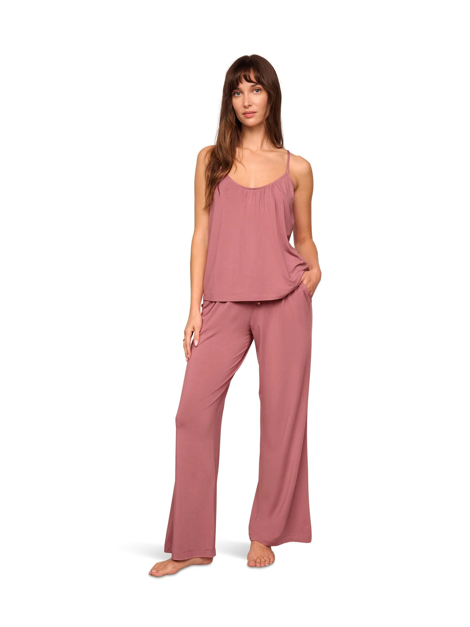 Пижама Eberjey The Tencel Modal Cami & Pants Pajama Set — изображение 1 из 3, розовый