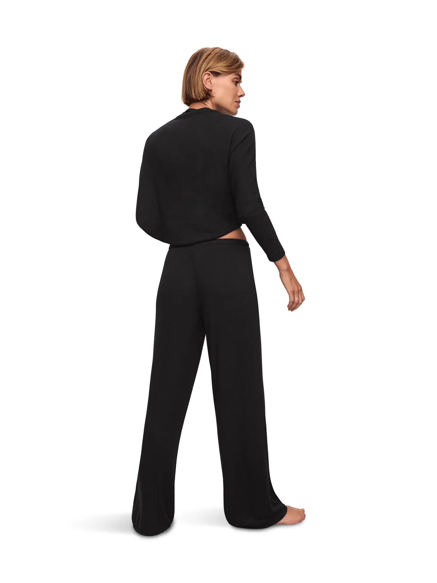 Пижамные брюки Eberjey Cozy Time Wide Leg Pants — изображение 2 из 3, черный
