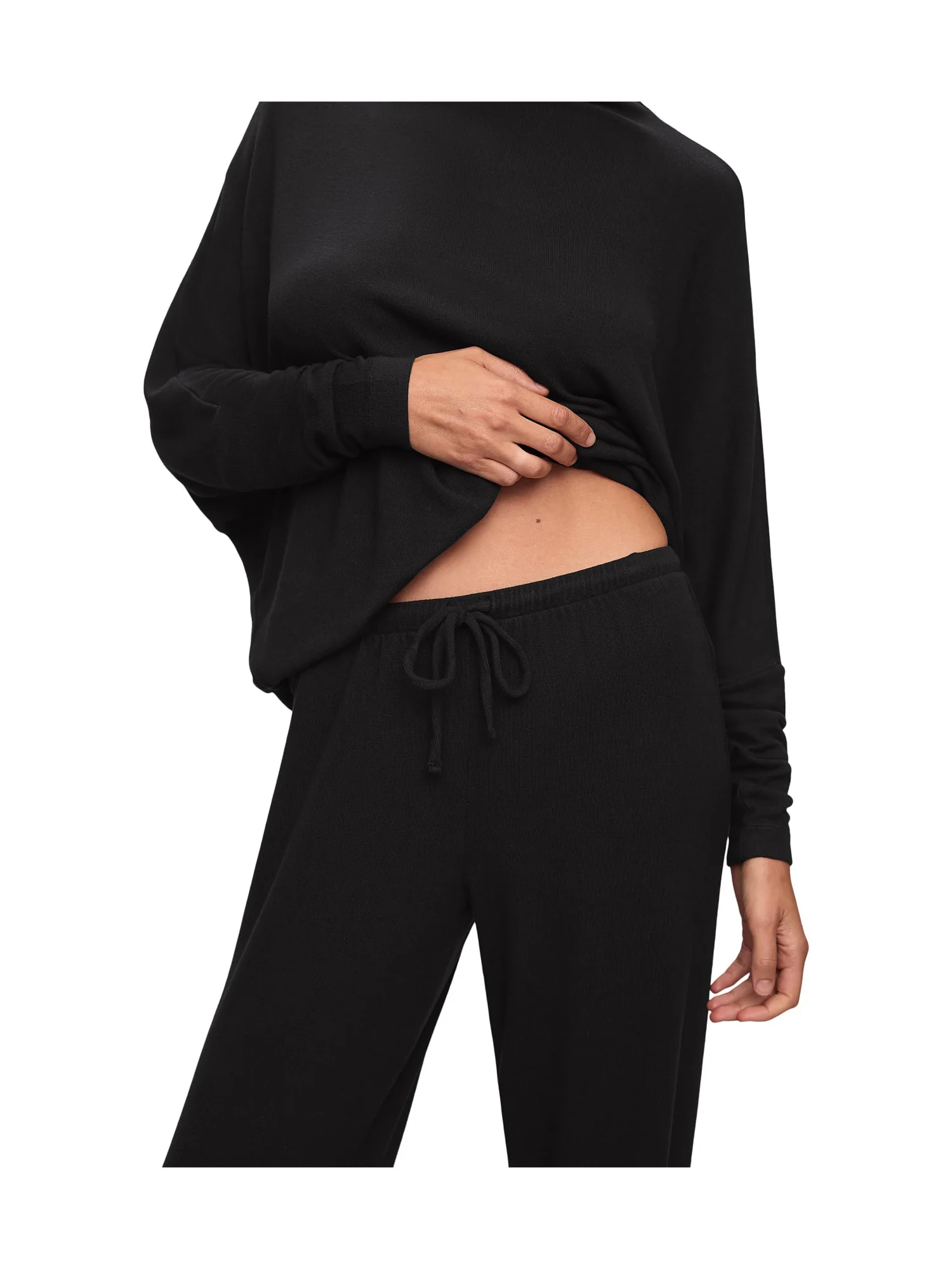Пижамные брюки Eberjey Cozy Time Wide Leg Pants — изображение 3 из 3, черный