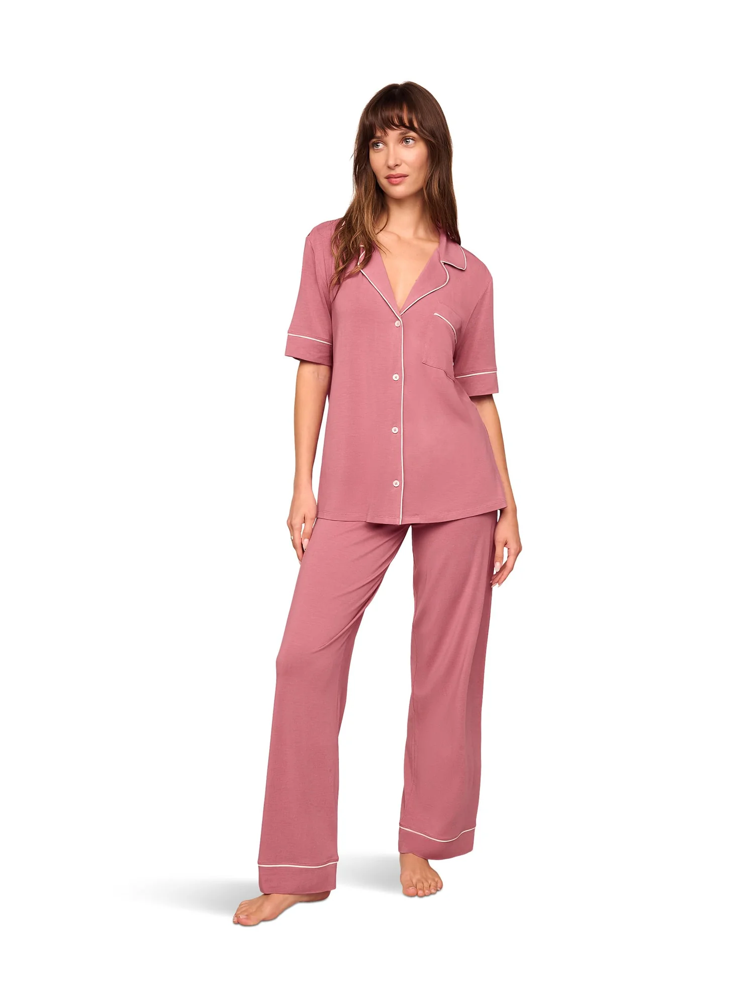 Пижама Eberjey Gisele Short Sleeve Pant PJ Set — изображение 1 из 3, слоновая кость
