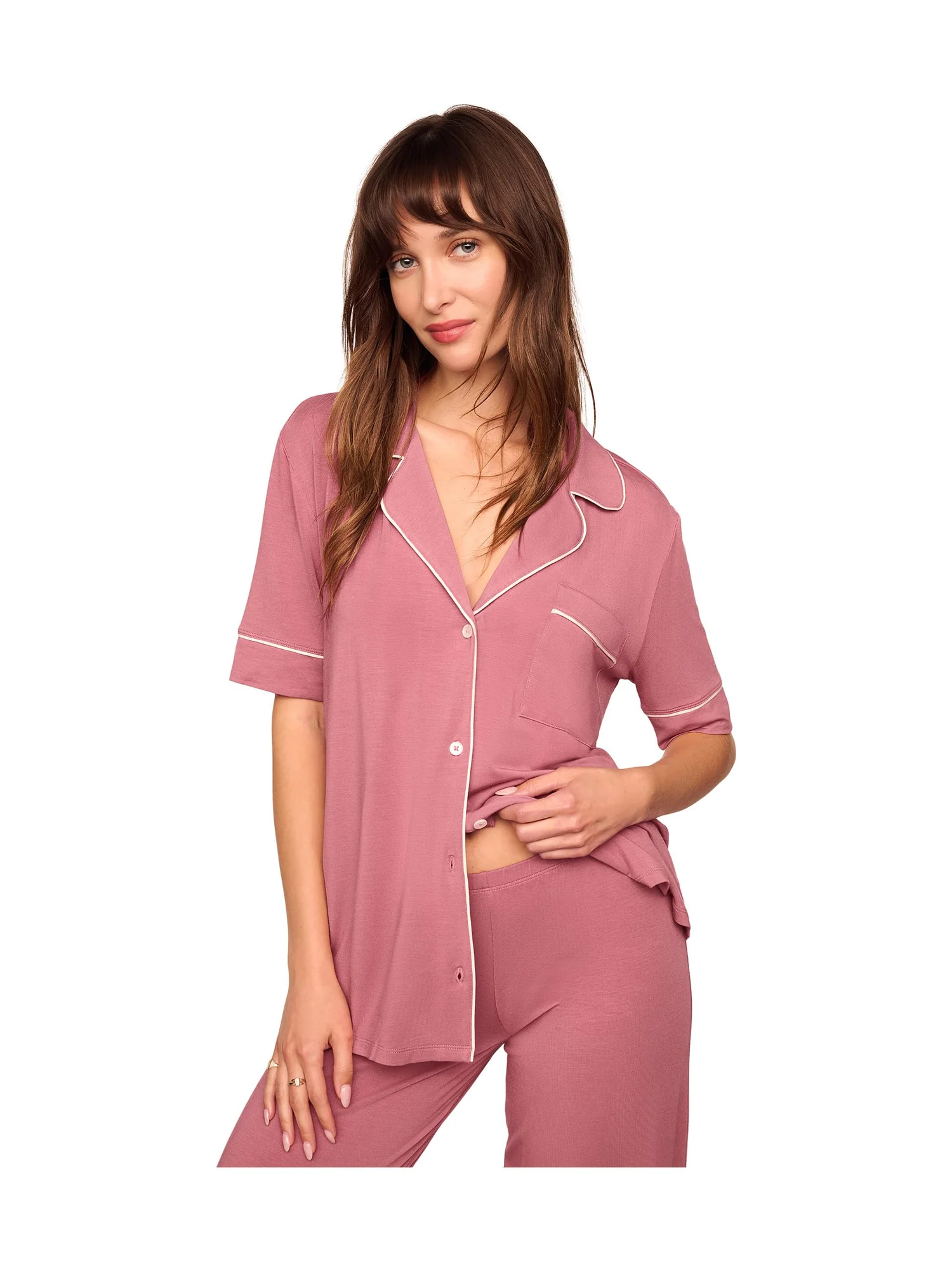 Пижама Eberjey Gisele Short Sleeve Pant PJ Set — изображение 3 из 3, слоновая кость