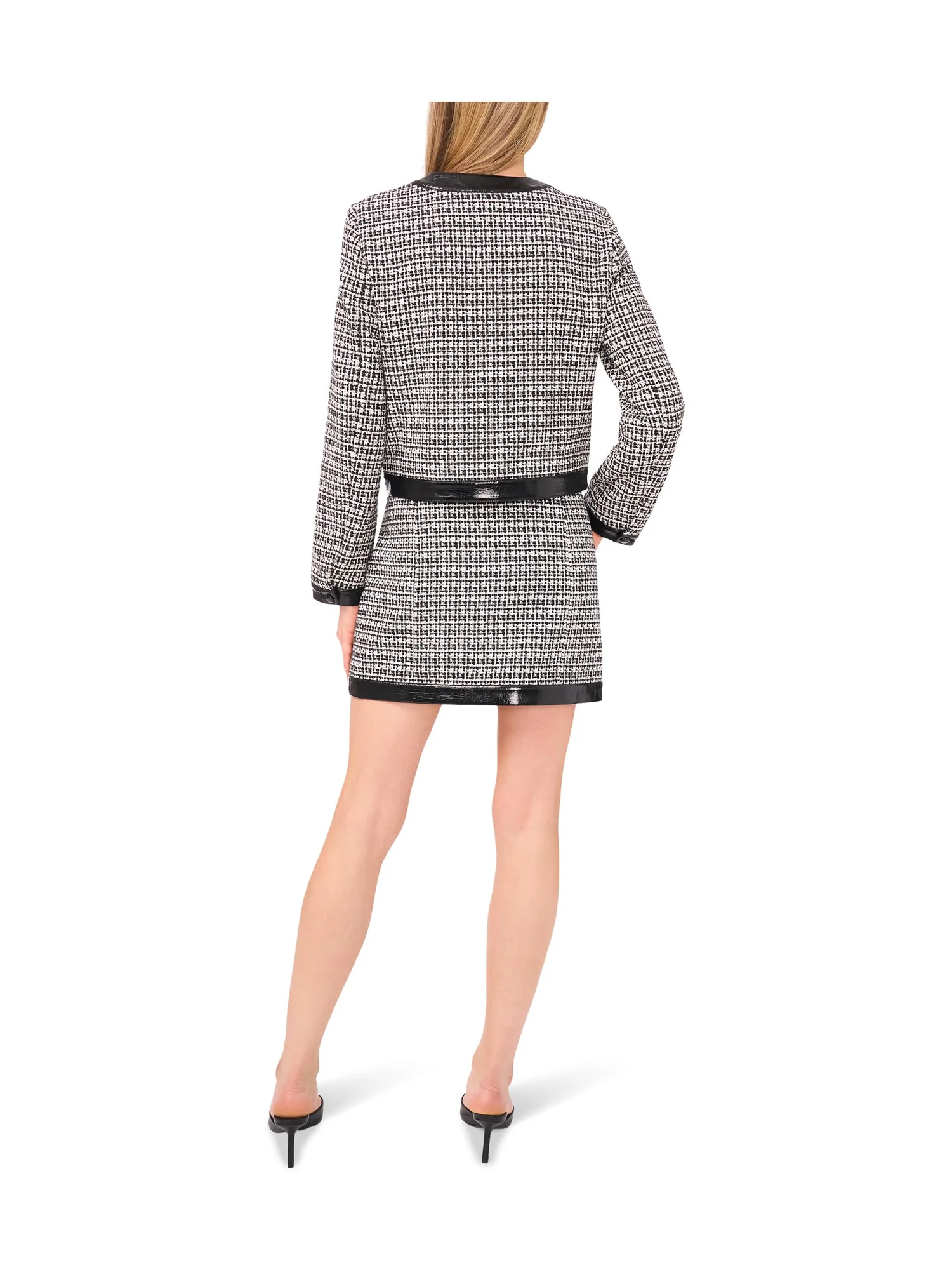 Юбка CeCe Tweed Front Pocket Mini Skirt — изображение 2 из 4, насыщенный черный