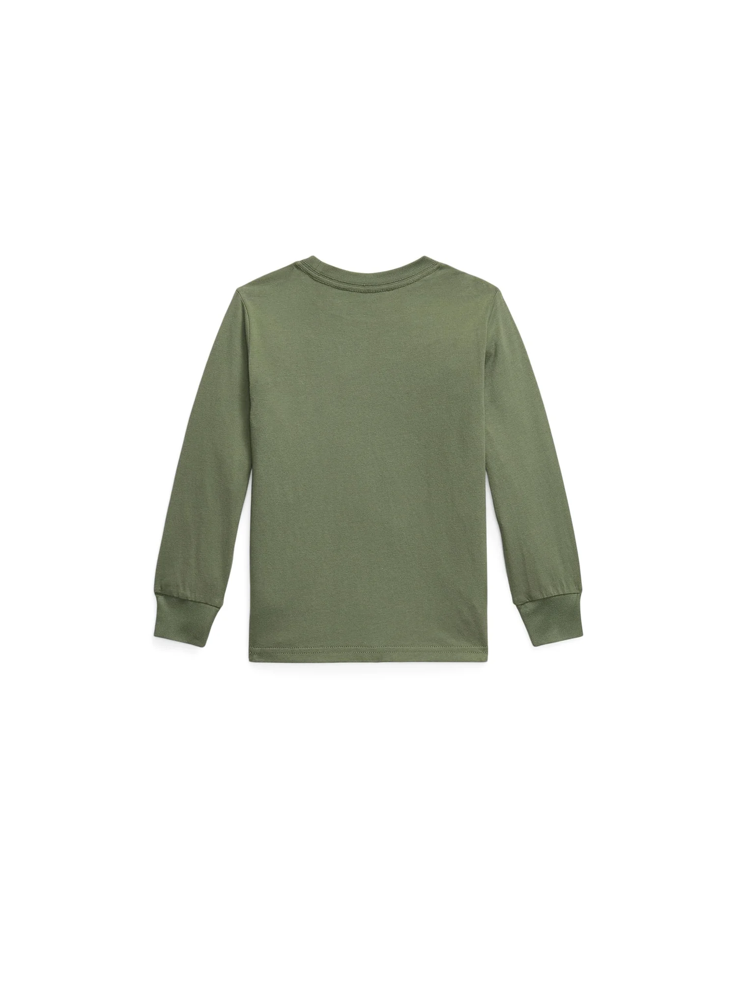 Футболка Polo Ralph Lauren Kids Cotton Jersey Long Sleeve Tee — изображение 2 из 2, оливковый