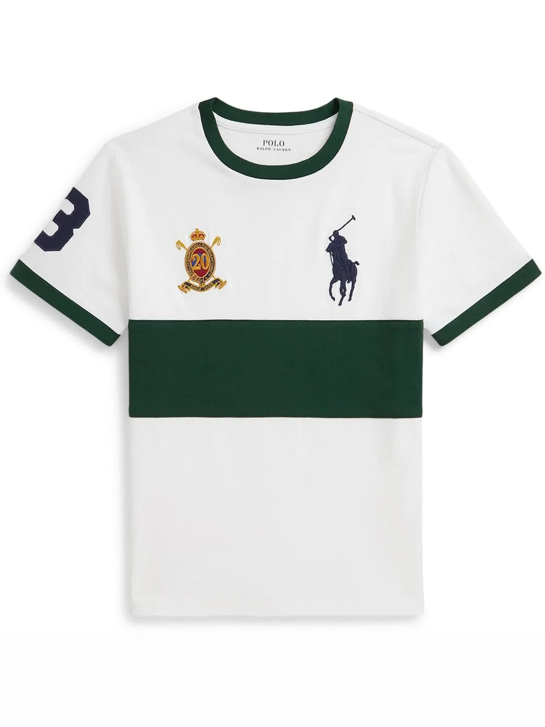 Футболка с гербом Big Pony 20th Anniversary Polo Ralph Lauren Kids — изображение 1 из 2, белый/винтажный