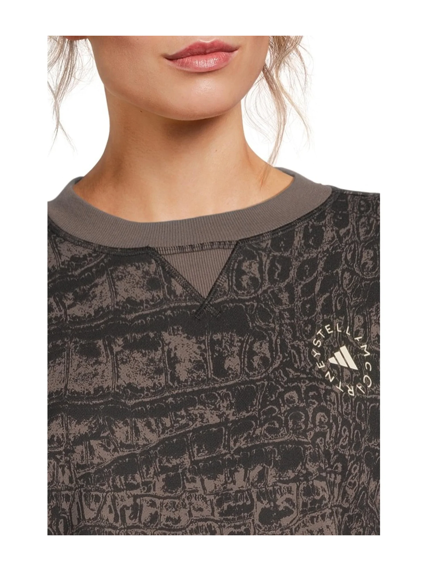 Толстовка adidas by Stella McCartney Loose Sweatshirt Printed JN2215 — изображение 4 из 5, серый