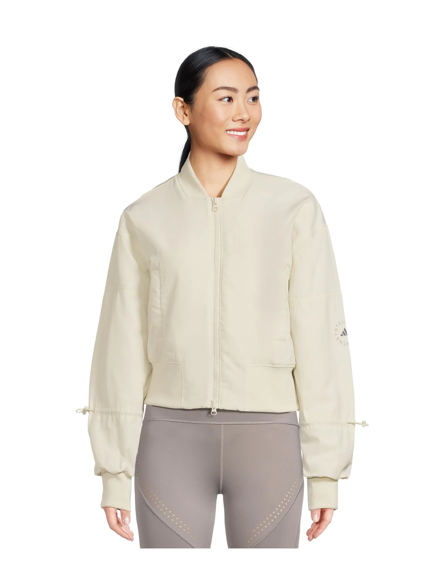 Бомбер adidas by Stella McCartney Woven Bomber Cropped JX9106 — изображение 1 из 5, молочный