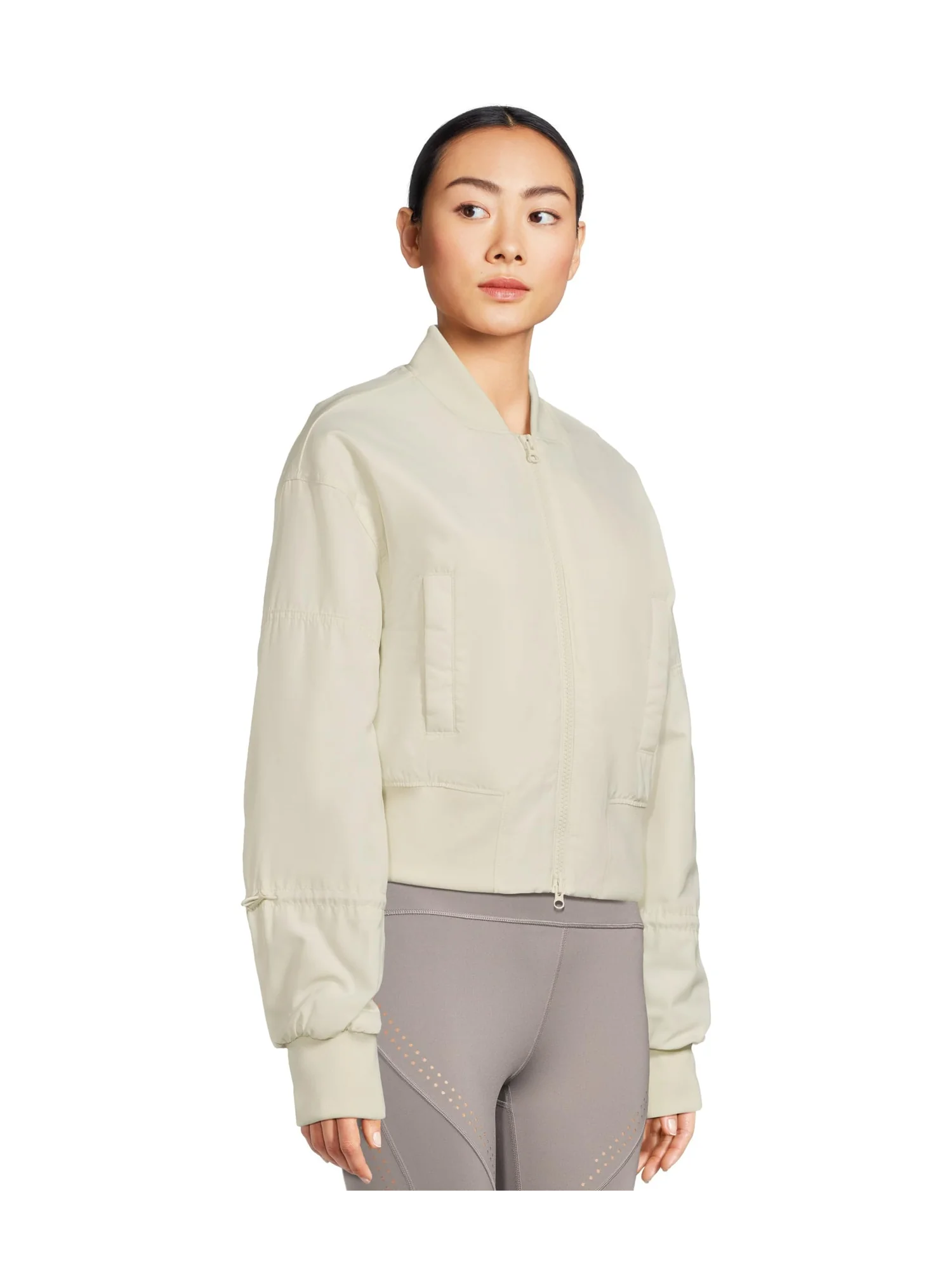 Бомбер adidas by Stella McCartney Woven Bomber Cropped JX9106 — изображение 2 из 5, молочный