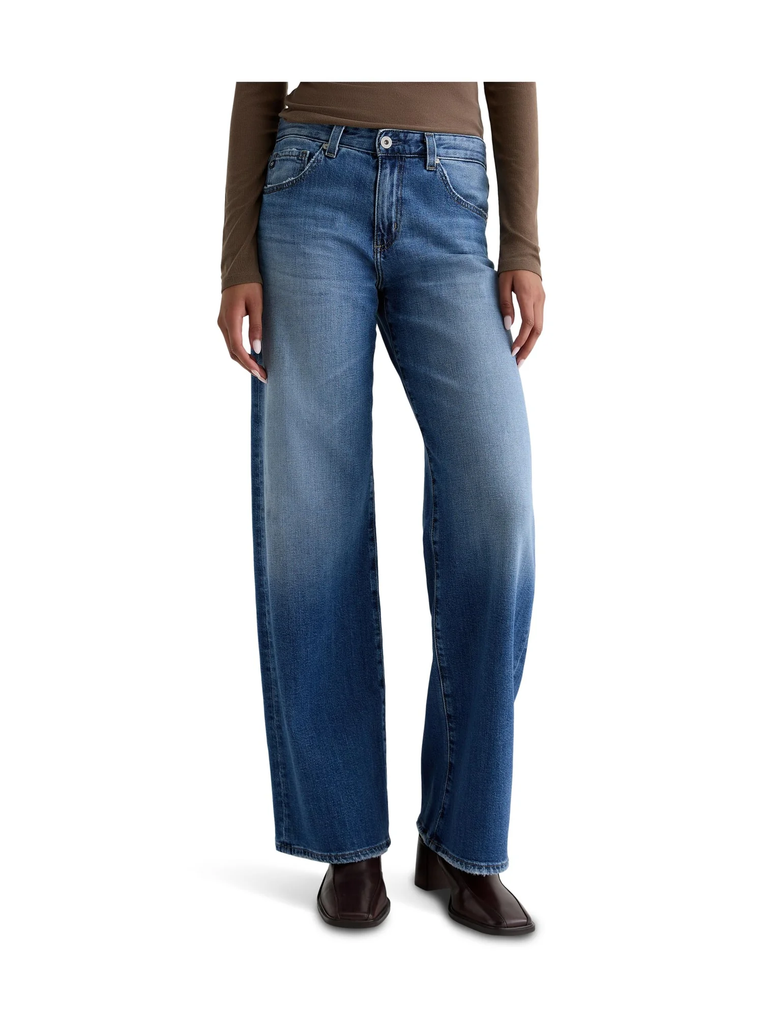 Джинсы AG Jeans Adria Low Rise Baggy Wide Leg In Headline, цвет Headline — изображение 1 из 5