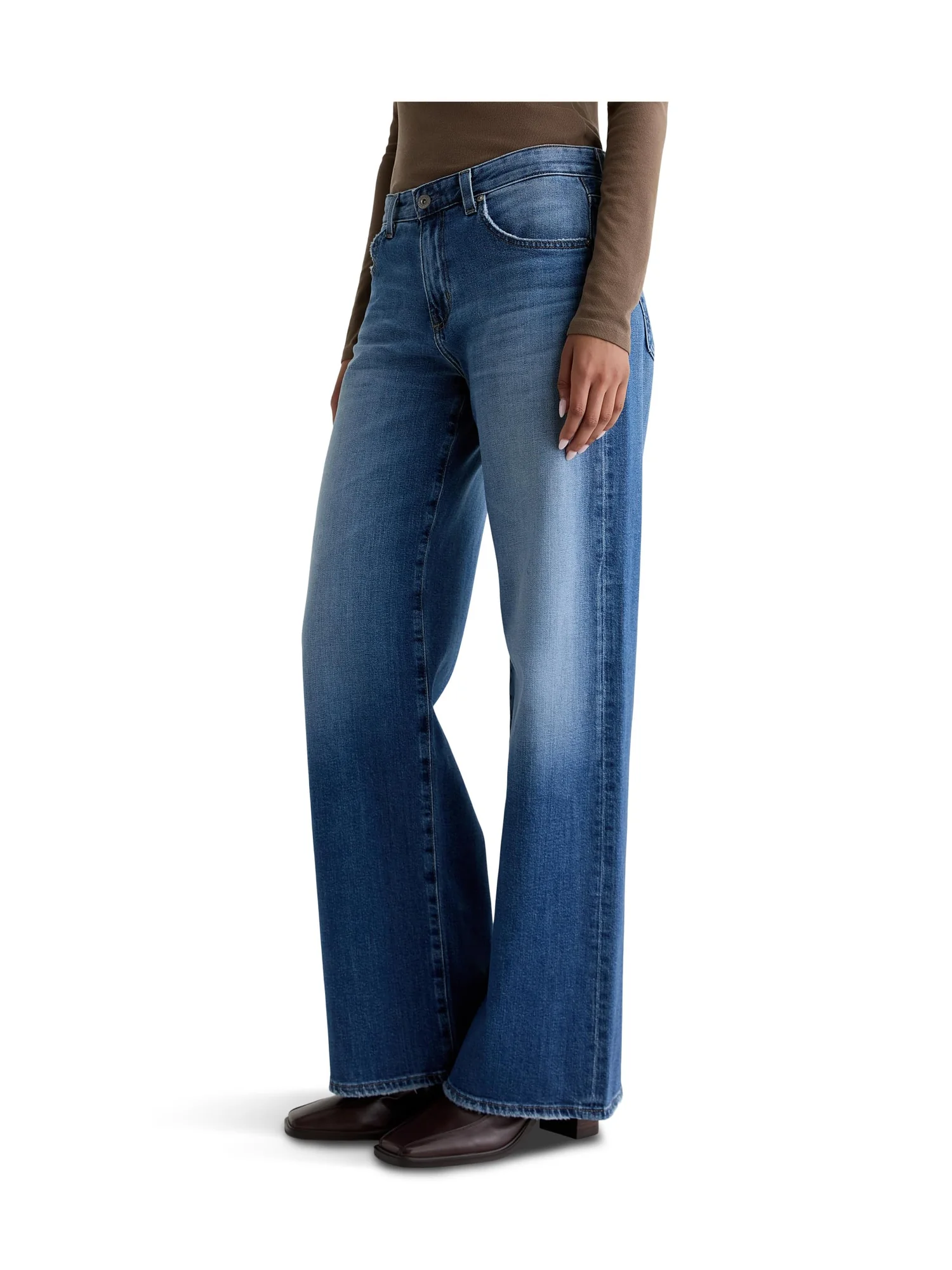 Джинсы AG Jeans Adria Low Rise Baggy Wide Leg In Headline, цвет Headline — изображение 2 из 5