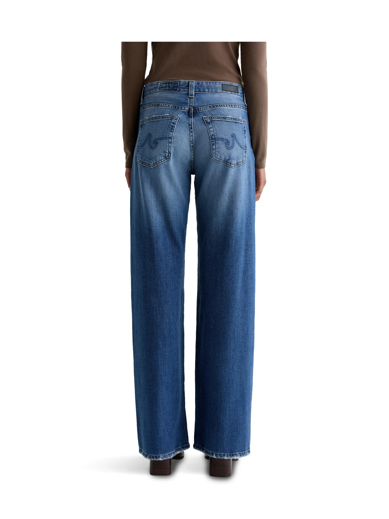 Джинсы AG Jeans Adria Low Rise Baggy Wide Leg In Headline, цвет Headline — изображение 3 из 5