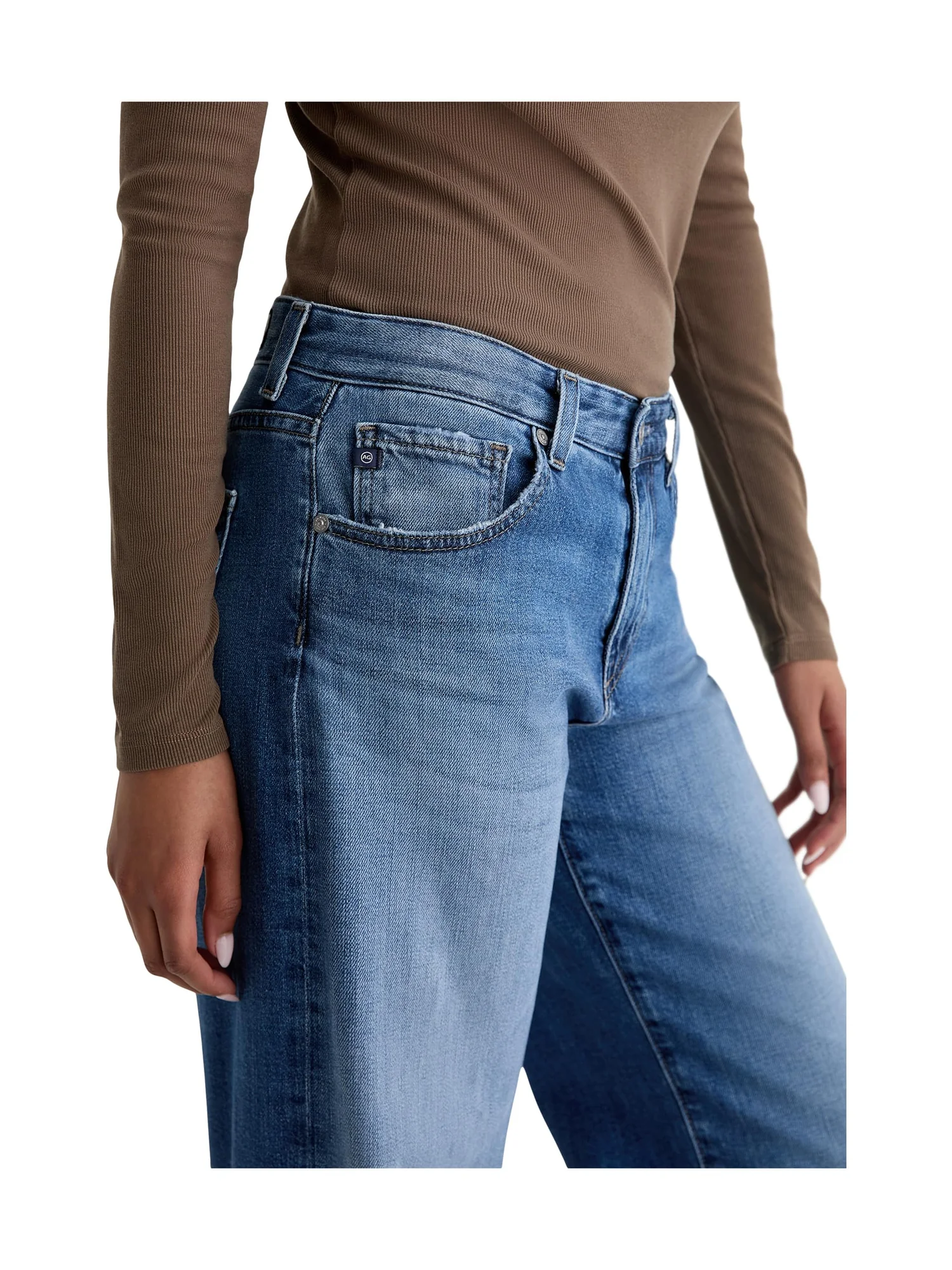 Джинсы AG Jeans Adria Low Rise Baggy Wide Leg In Headline, цвет Headline — изображение 4 из 5