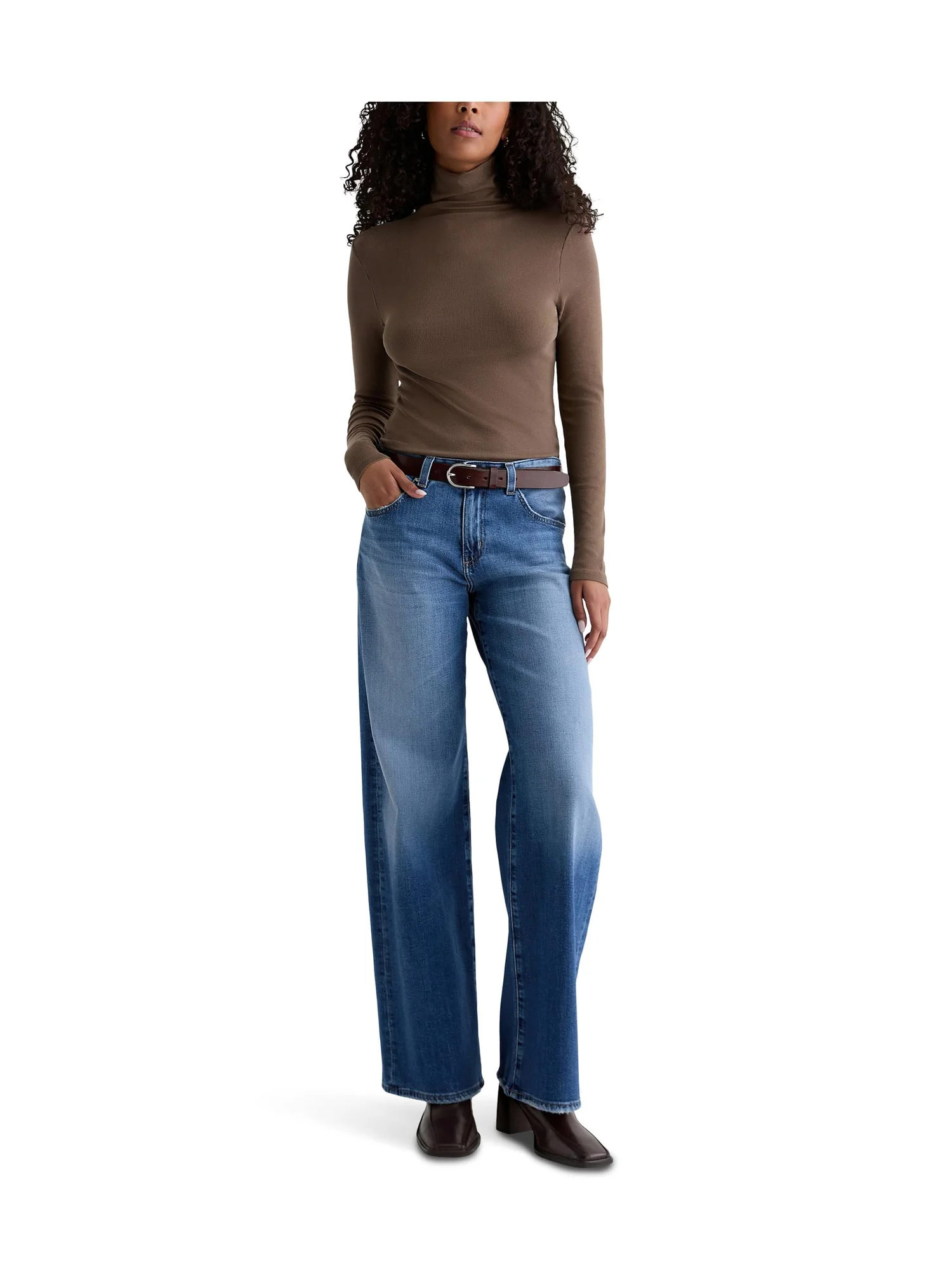 Джинсы AG Jeans Adria Low Rise Baggy Wide Leg In Headline, цвет Headline — изображение 5 из 5