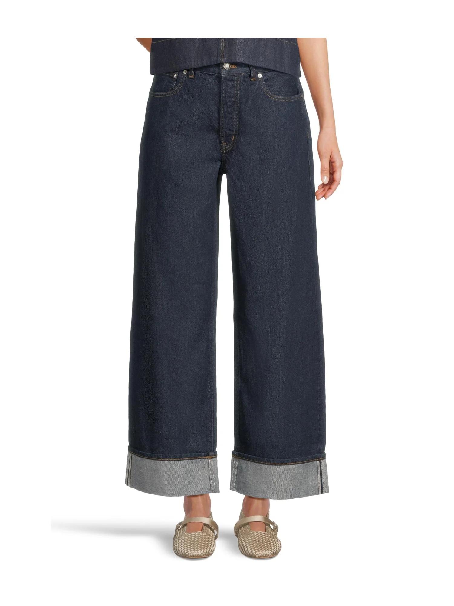 Джинсы Madewell Low Slung Baggy Rinse With Cuff In Rinse Wash — красный