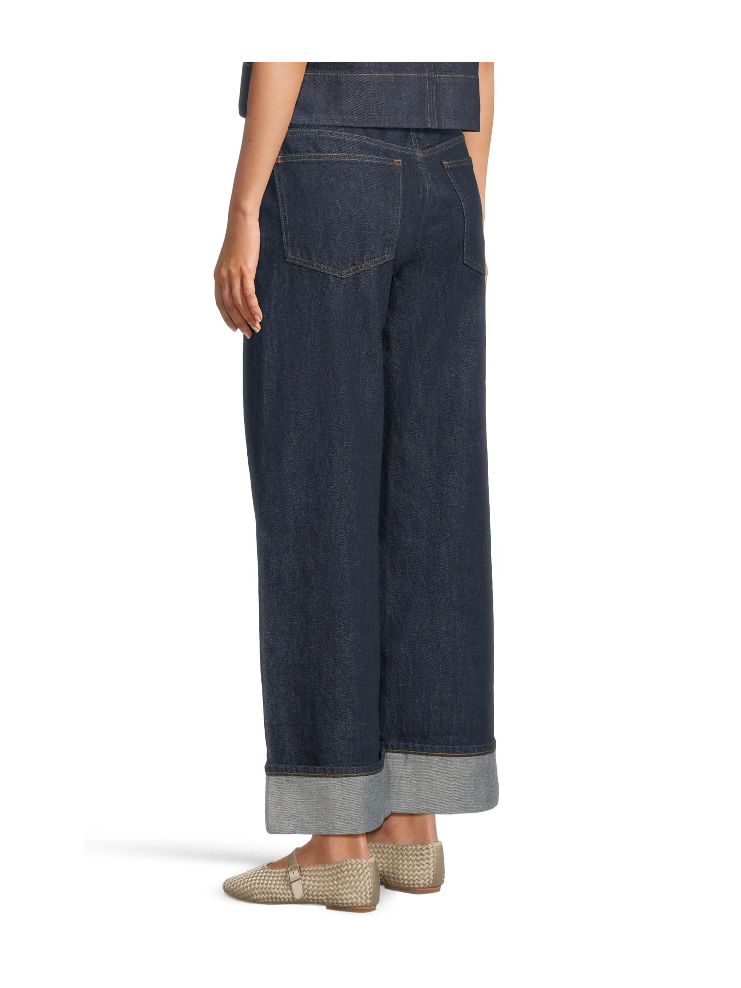 Джинсы Madewell Low Slung Baggy Rinse With Cuff In Rinse Wash — изображение 3 из 5, красный
