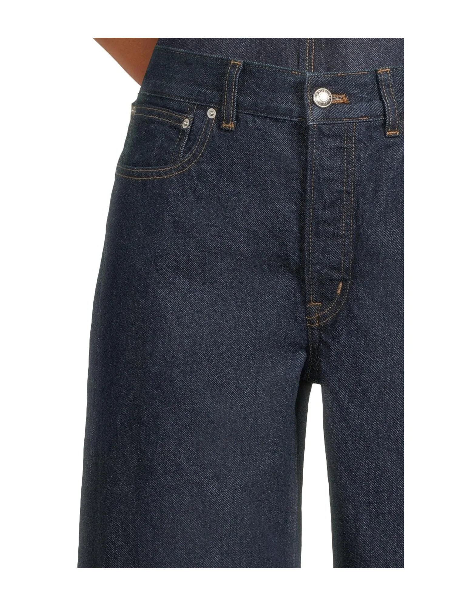Джинсы Madewell Low Slung Baggy Rinse With Cuff In Rinse Wash — изображение 4 из 5, красный