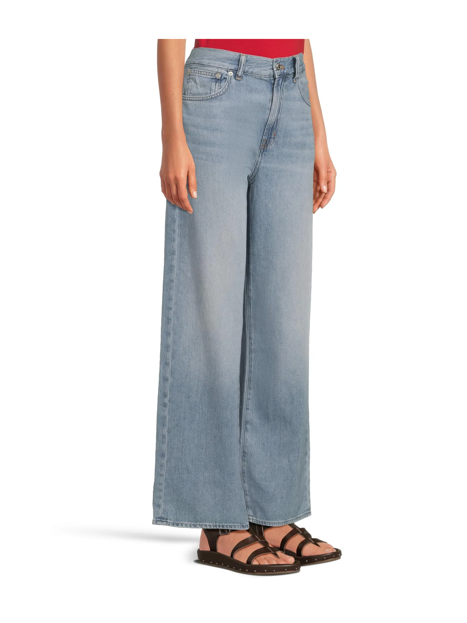 Джинсы Madewell Pv Wide In Airy Denim Northridge Wash, цвет Northridge Wash — изображение 2 из 5