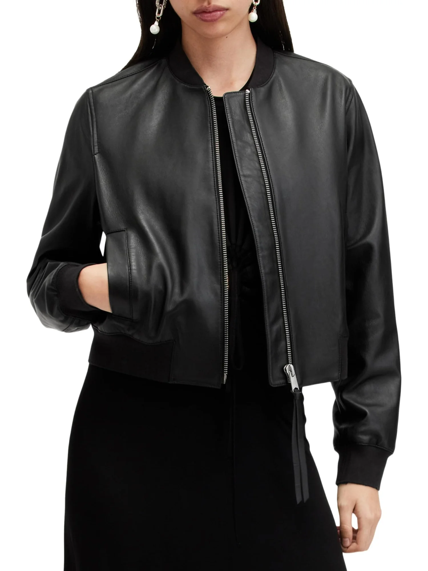 Бомбер AllSaints Orten Bomber — изображение 1 из 3, черный