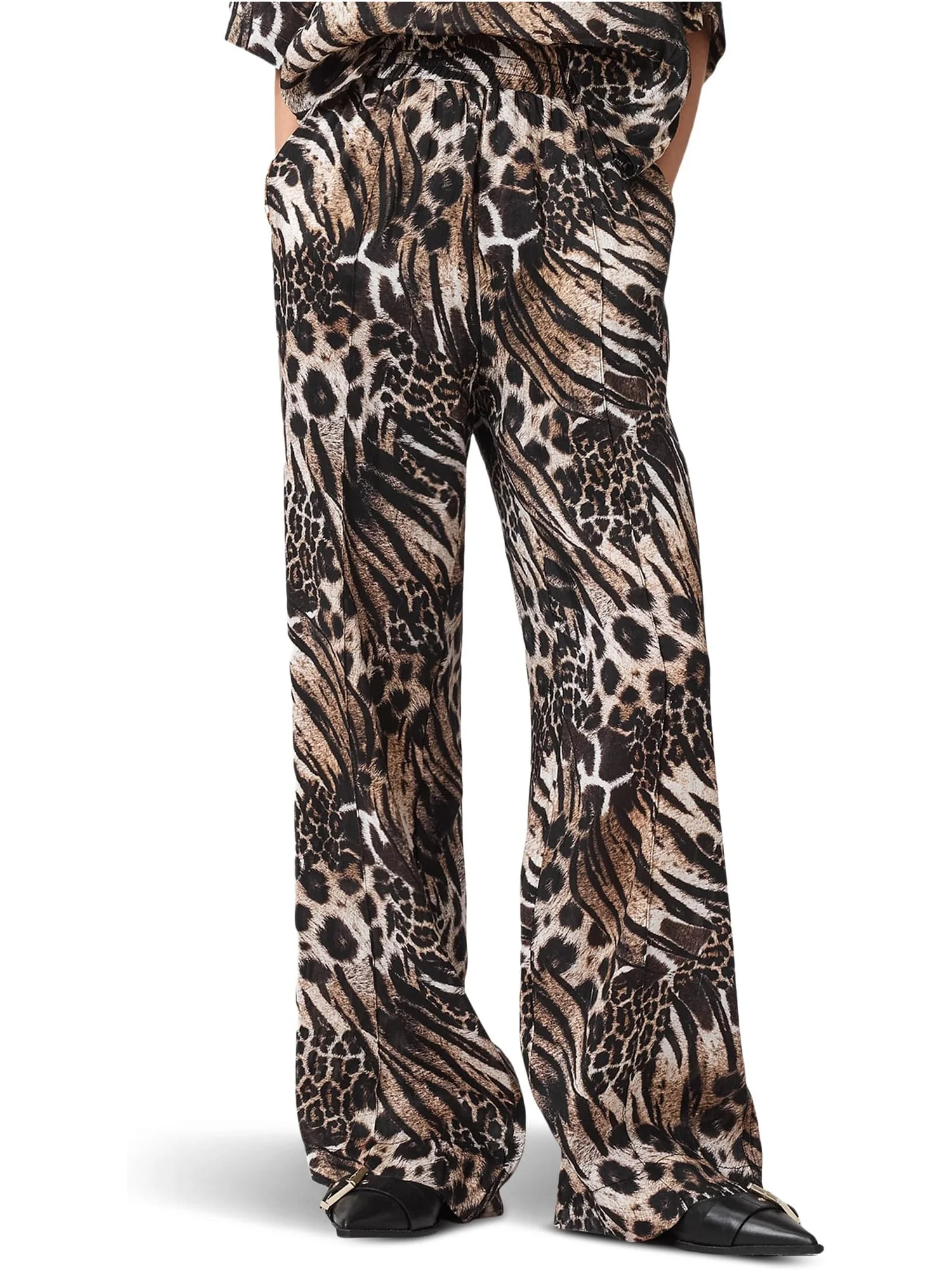 Брюки AllSaints Charli Linen Trousers — изображение 1 из 5, коричневый