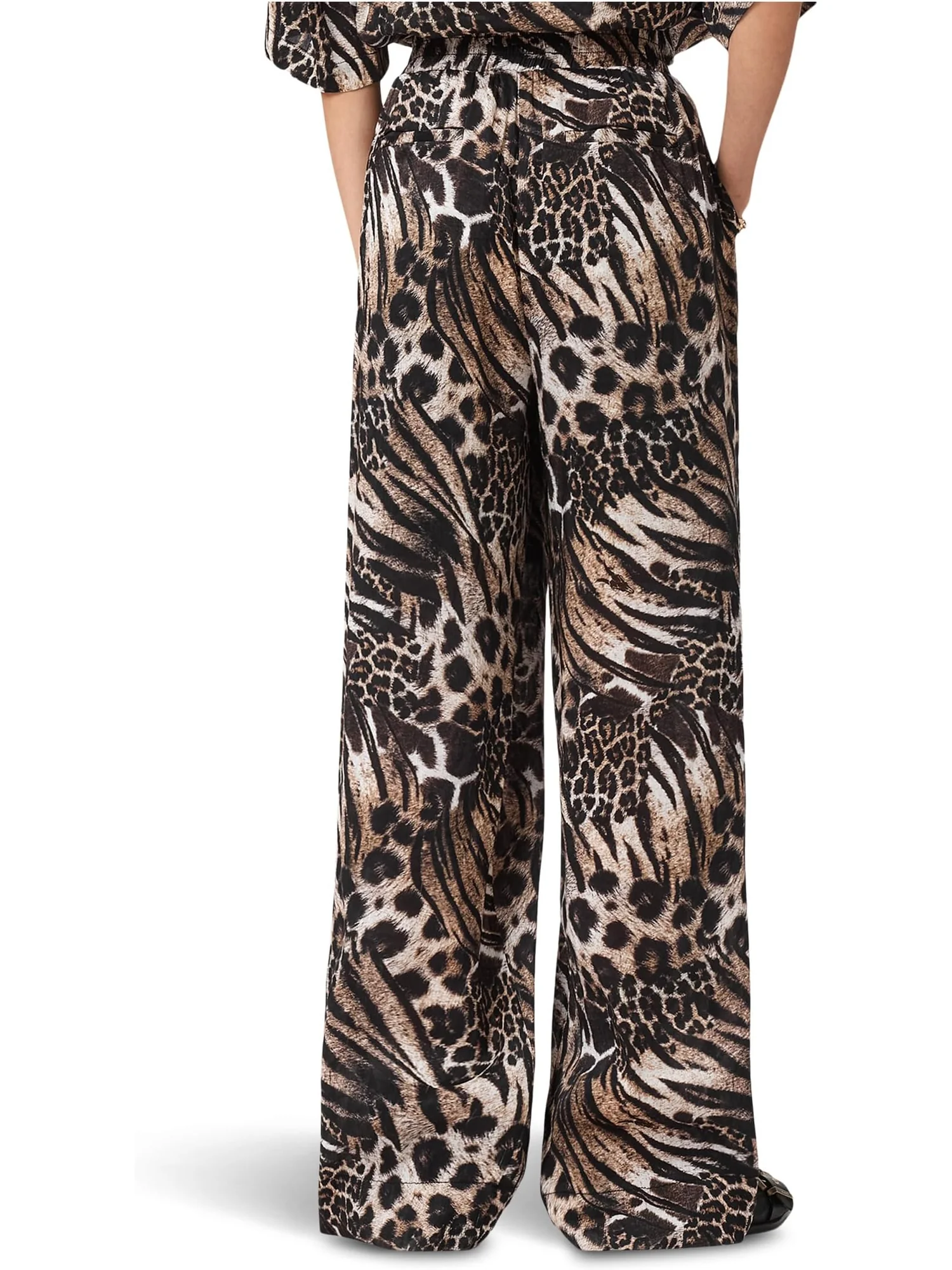 Брюки AllSaints Charli Linen Trousers — изображение 2 из 5, коричневый