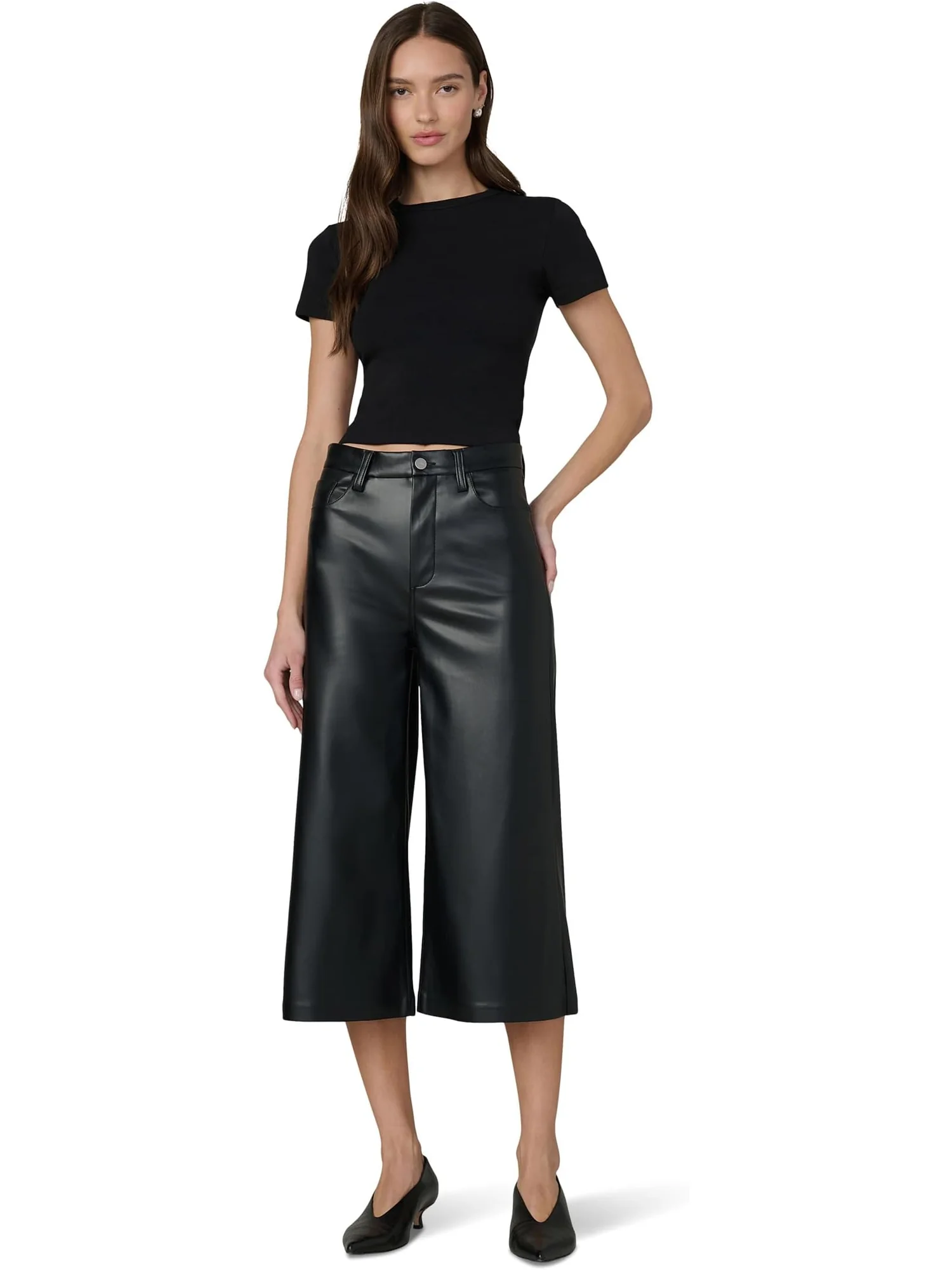 Брюки Joe's Jeans The Culotte Vegan Leather — изображение 5 из 5, черный