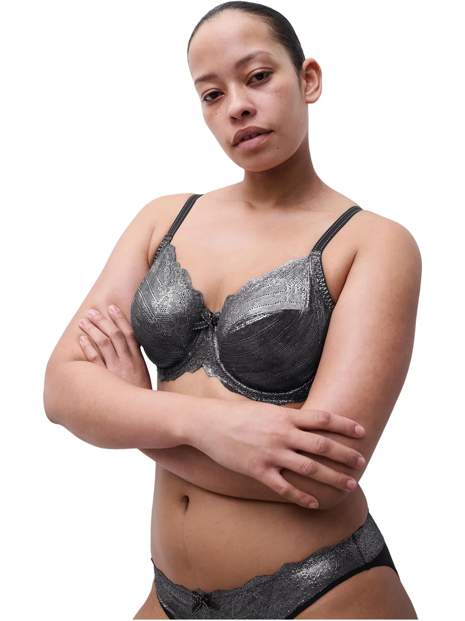 Бюстгальтер Chantelle Rive Gauche Full Coverage Unlined Bra — изображение 2 из 4, серебряный