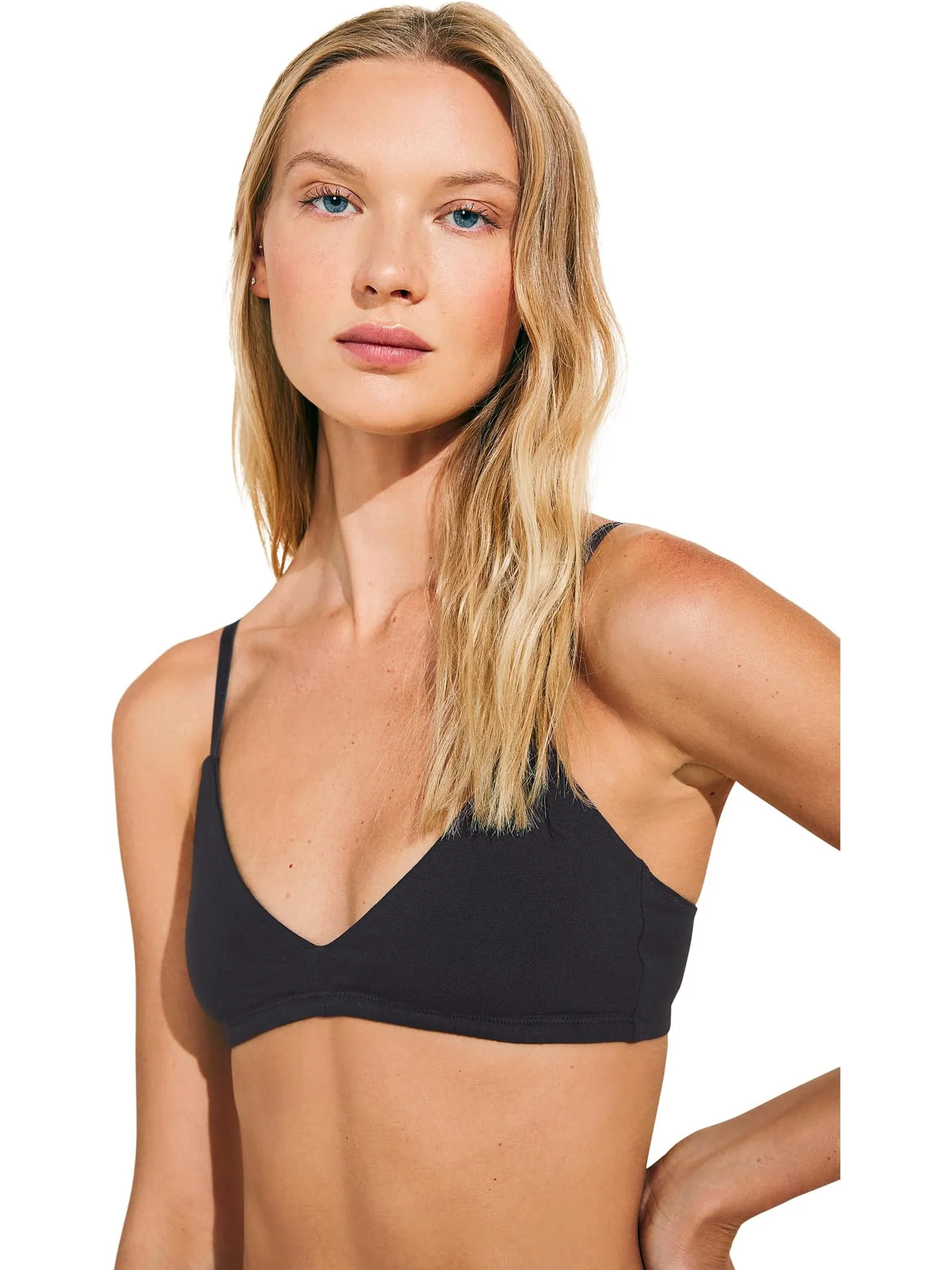 Бюстгальтер Eberjey Pima Stretch Cotton Bralette — изображение 1 из 2, черный