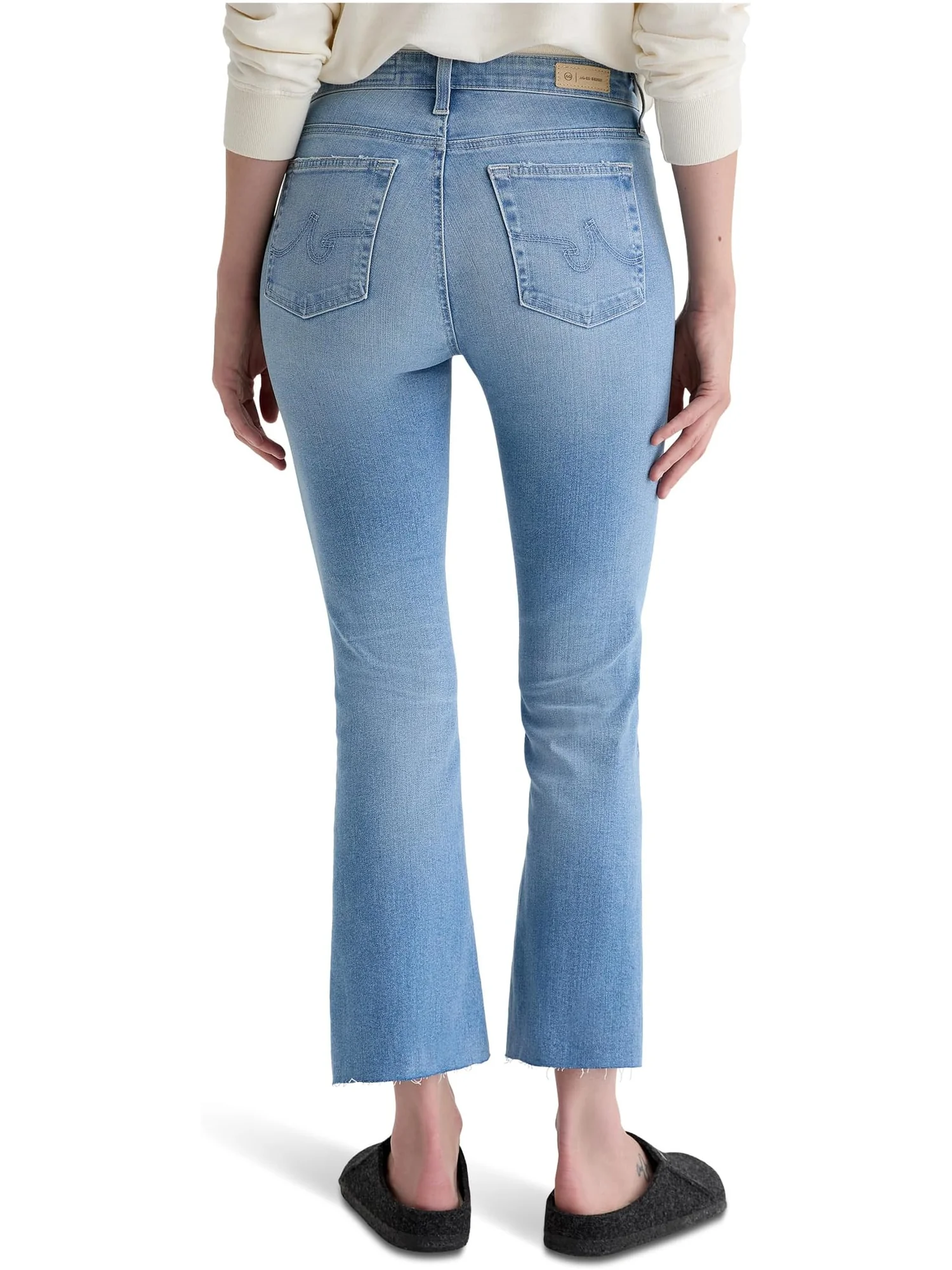 Джинсы AG Jeans Farrah Mid Rise Crop Boot Jean In 14 Years Fortuna, цвет 14 Years Fortuna — изображение 3 из 5