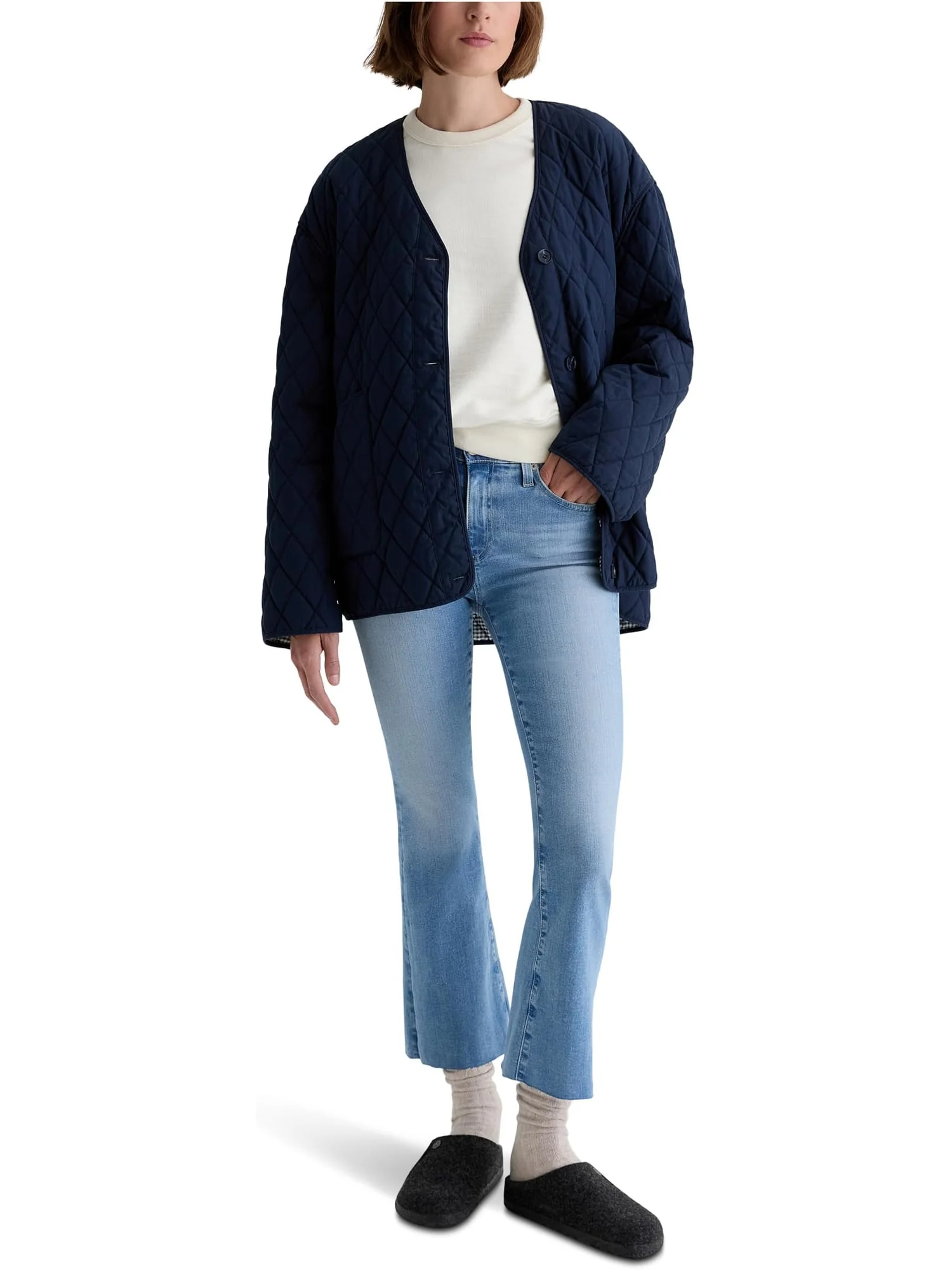 Джинсы AG Jeans Farrah Mid Rise Crop Boot Jean In 14 Years Fortuna, цвет 14 Years Fortuna — изображение 5 из 5