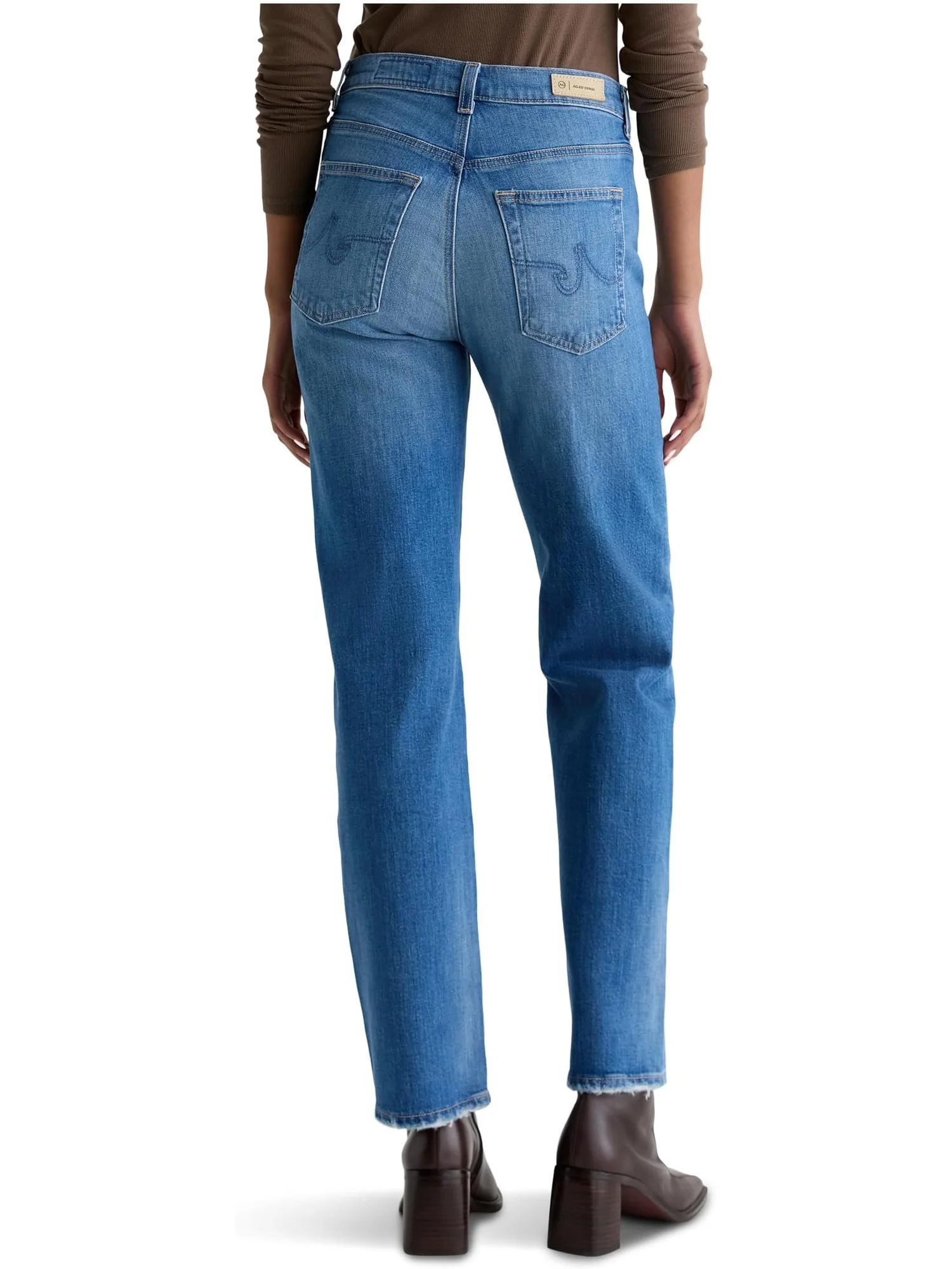 Джинсы AG Jeans Brinley Mid Rise Straight In 13 Years Allure, цвет 13 Years Allure — изображение 3 из 5