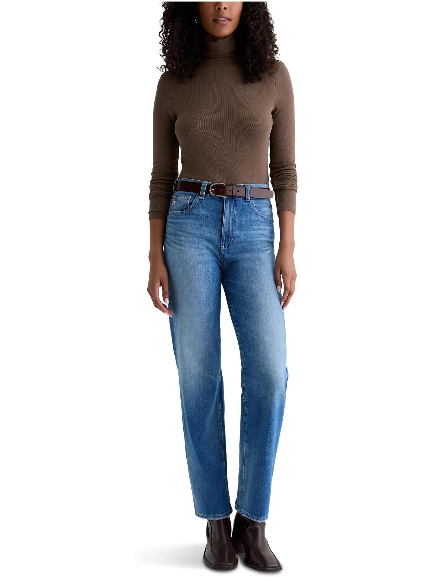 Джинсы AG Jeans Brinley Mid Rise Straight In 13 Years Allure, цвет 13 Years Allure — изображение 5 из 5