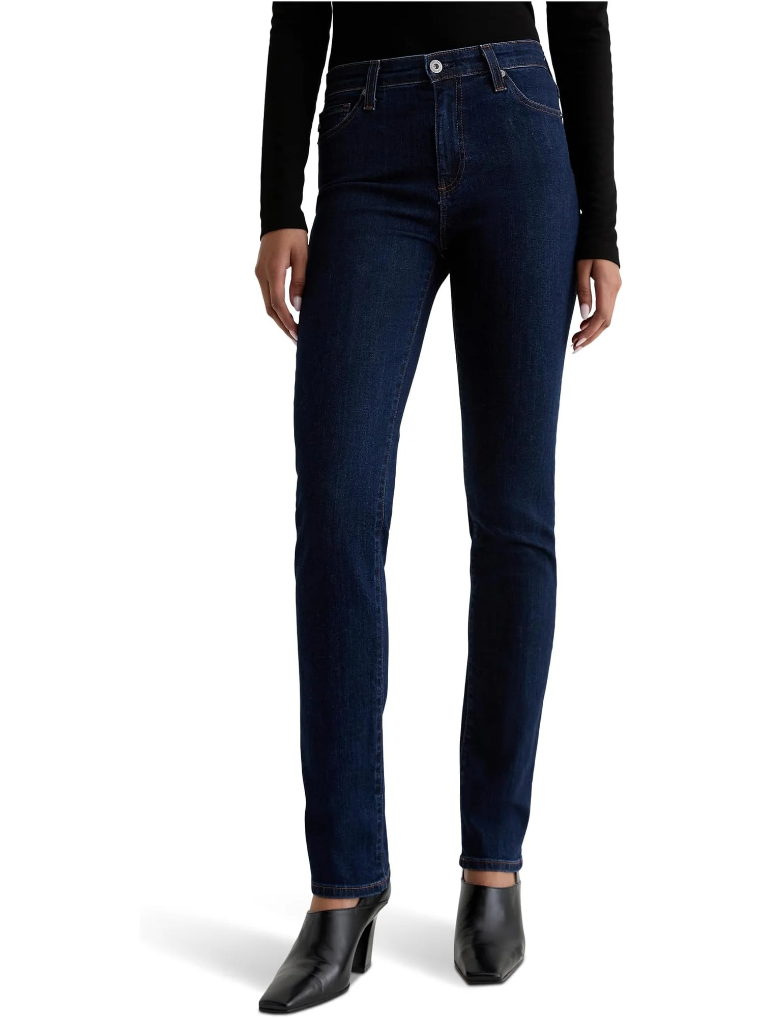 Джинсы AG Jeans Mari Mid Rise Straight Extended In Modern Indigo