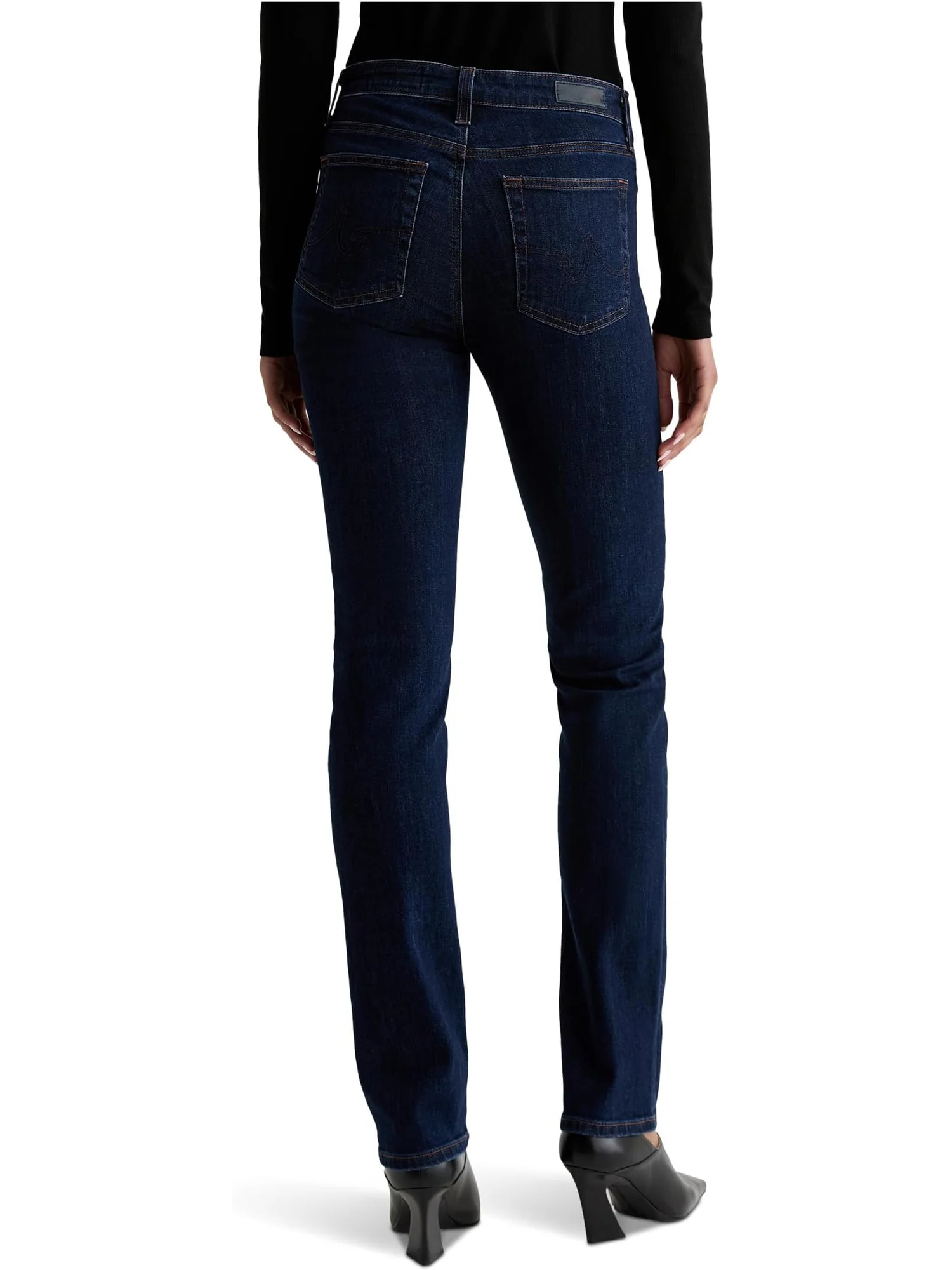 Джинсы AG Jeans Mari Mid Rise Straight Extended In Modern Indigo — изображение 2 из 4, индиго