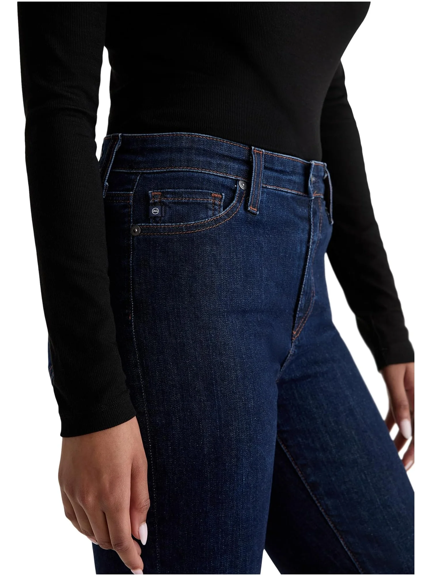 Джинсы AG Jeans Mari Mid Rise Straight Extended In Modern Indigo — изображение 3 из 4, индиго