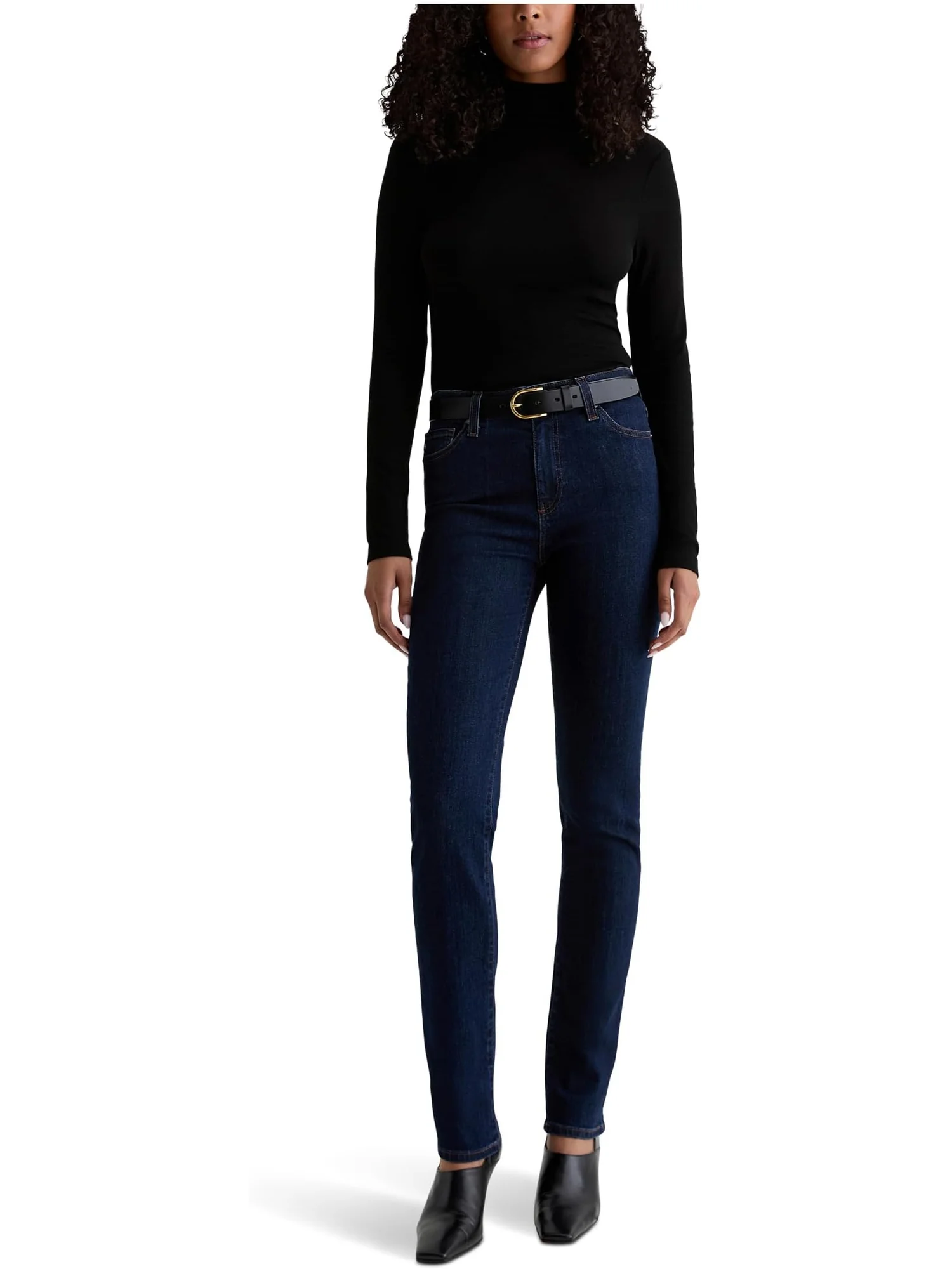 Джинсы AG Jeans Mari Mid Rise Straight Extended In Modern Indigo — изображение 4 из 4, индиго