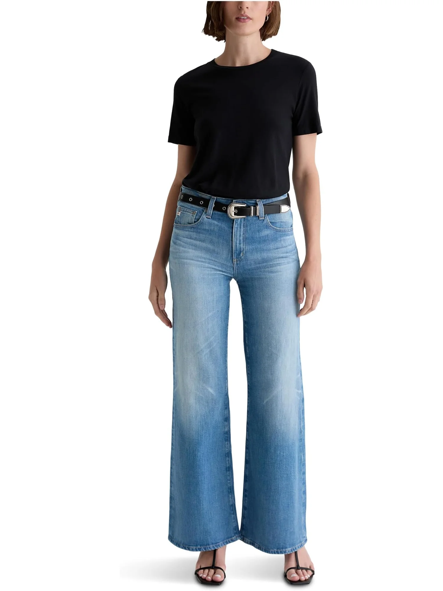 Джинсы AG Jeans Saige Mid Rise Wide Leg In 18 Years Bisou, цвет 18 Years Bisou — изображение 4 из 4