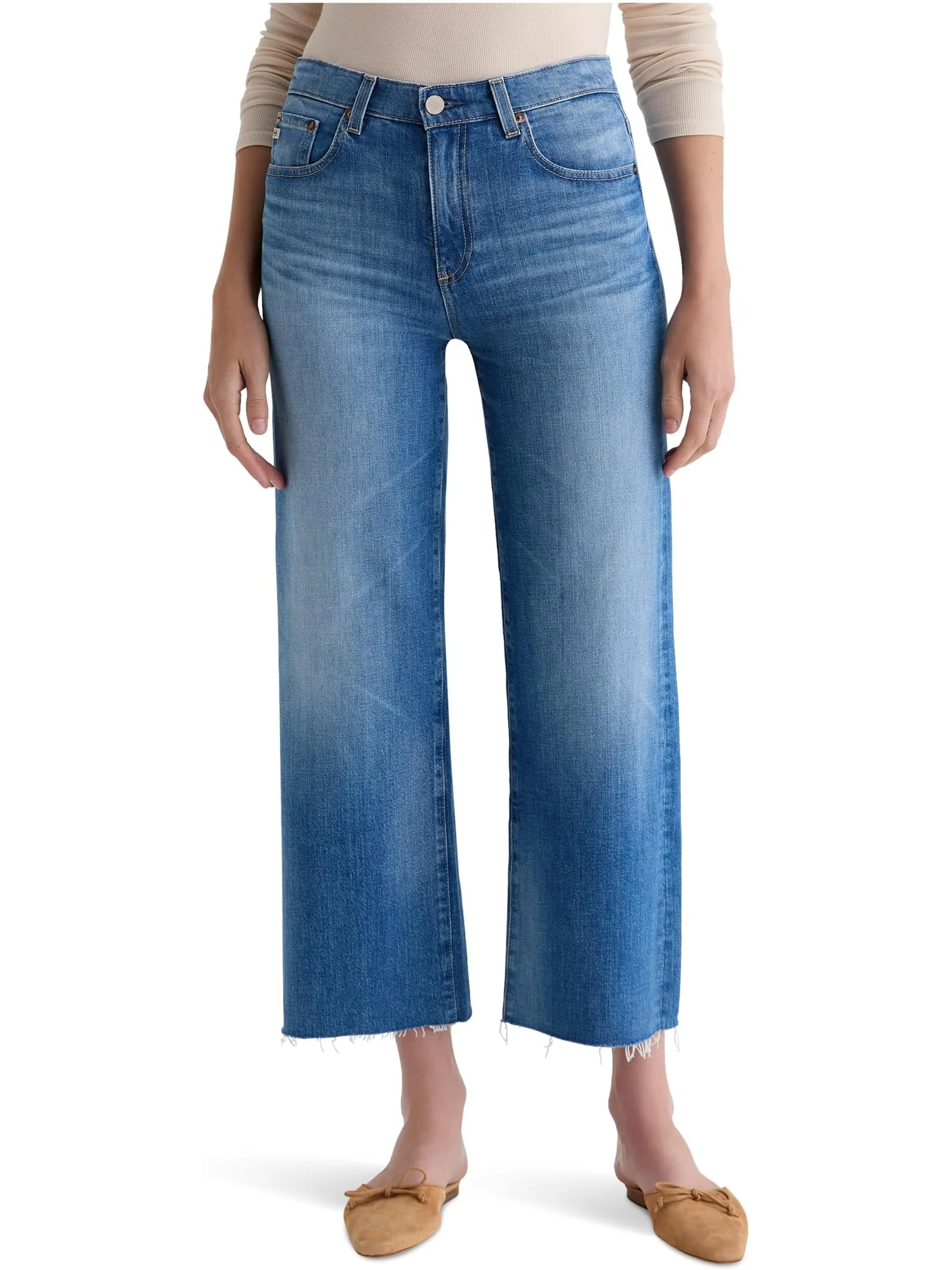 Джинсы AG Jeans Saige Mid Rise Wide Leg Crop In 13 Years Allure, цвет 13 Years Allure
