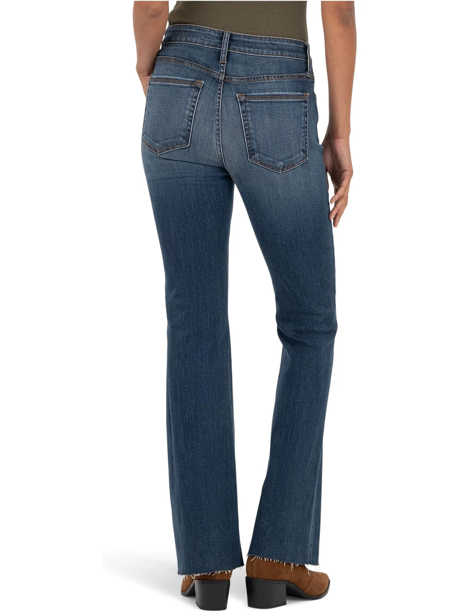 Джинсы KUT from the Kloth Stella High-Rise Fab Ab Flare W/Raw Hem, цвет Intriguing — изображение 3 из 4