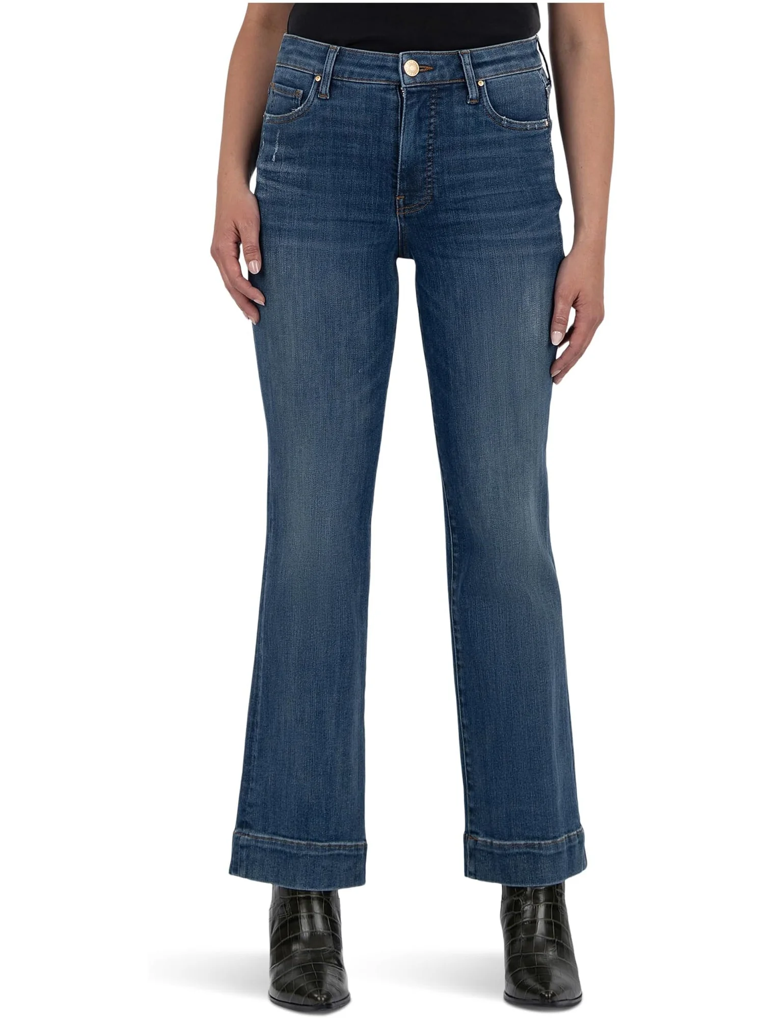 Джинсы KUT from the Kloth Kelsey High Rise Fab Ab Ankle Flare With Wide Hem, цвет Vibrant — изображение 1 из 3