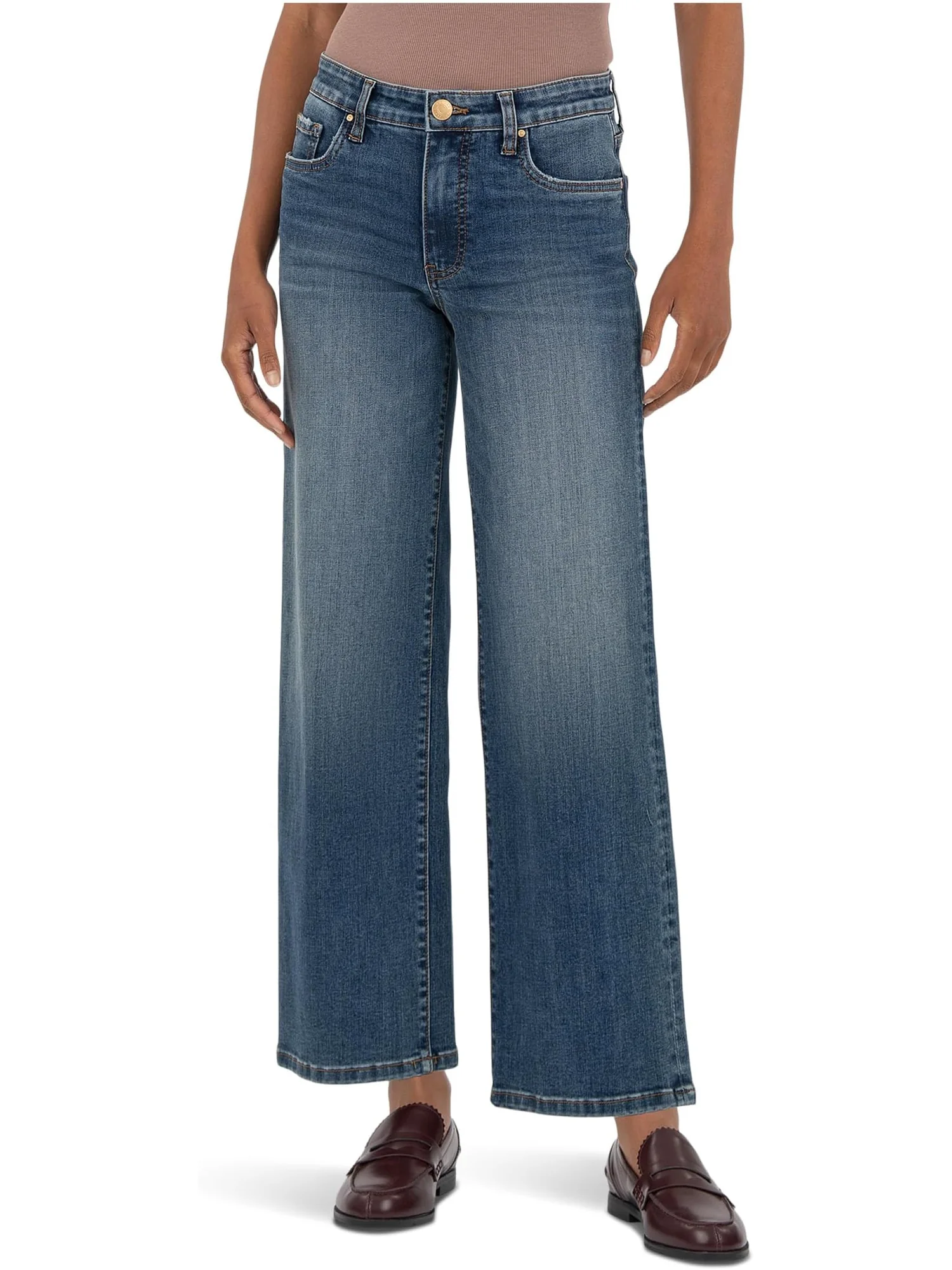 Джинсы KUT from the Kloth Charlotte High-rise-fab Ab Wide Leg, цвет Historical — изображение 1 из 4