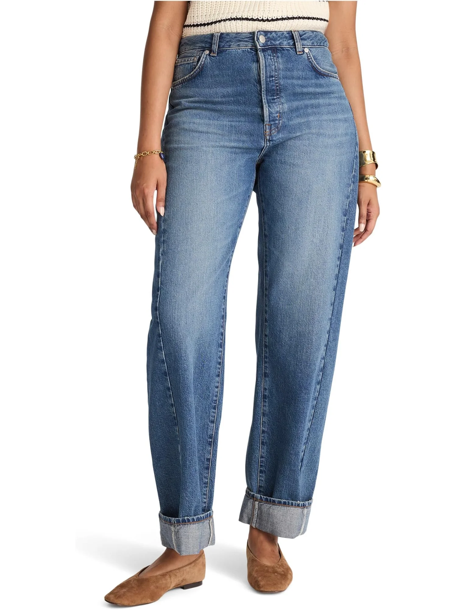Джинсы Madewell Pieced Barrel With Cuff In Mosby Wash, цвет Mosby Wash